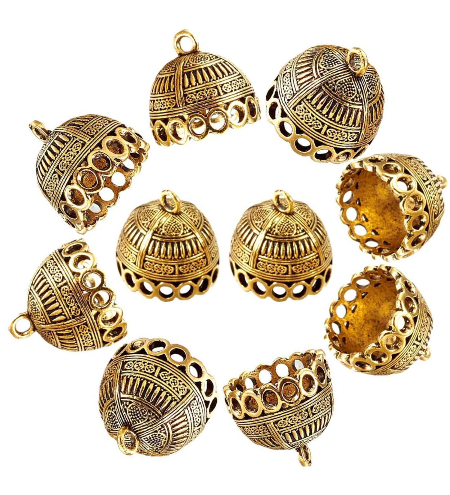 10pcs Column Metal Cord Ends Caps - Glue-On Tassel Cap Bails for Jewelry Making - Antique Golden Finish | CHGCRAFT - Buy Online on GoSupps.com