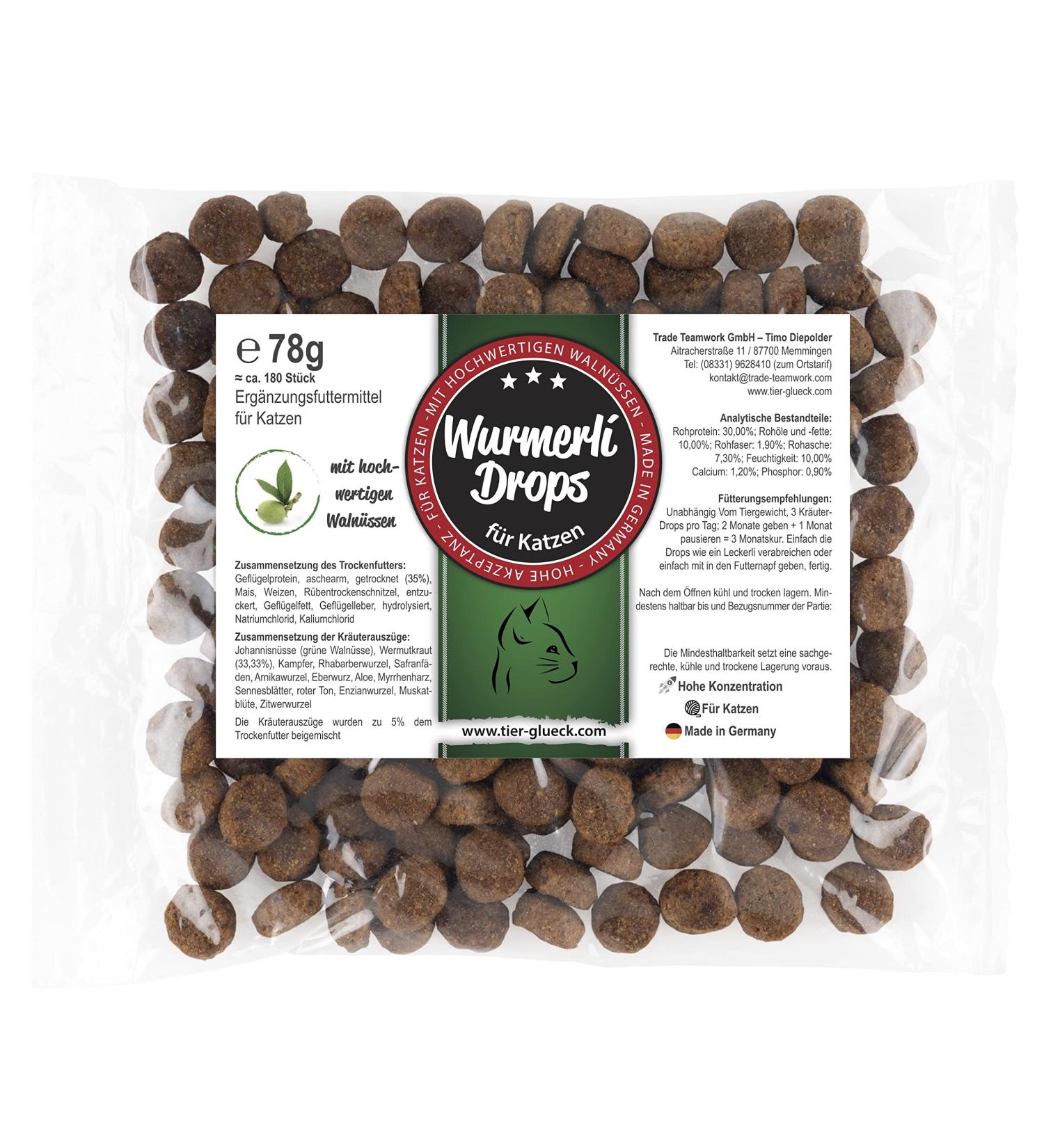 Trade Teamwork Wurmerli Drops for Cats - 78g & 180g | Premium Cat Treats | International Shipping - Buy Online on GoSupps.com