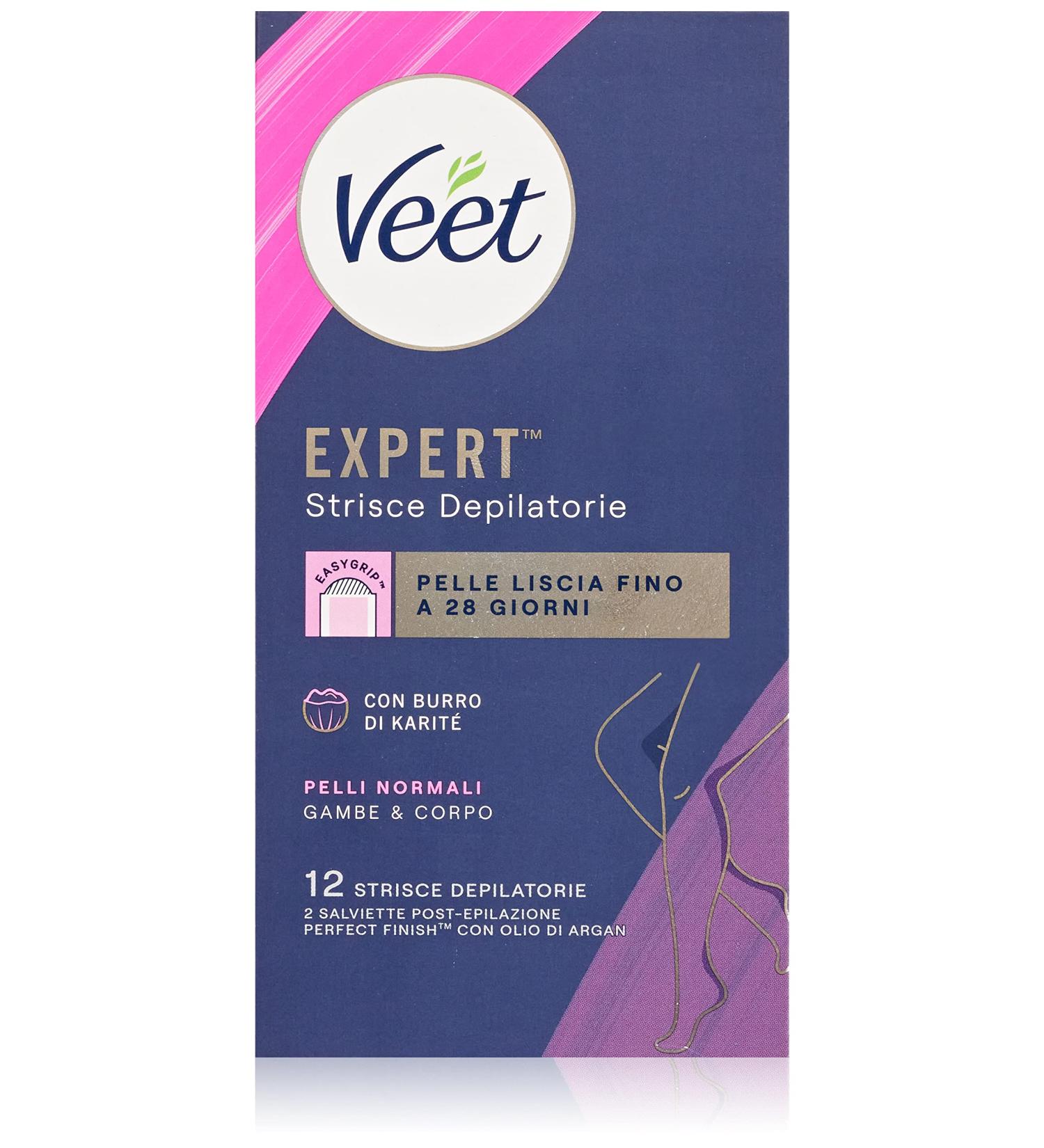 Veet Expert Mix Depilatory Strips for Legs & Body | Normal & Sensitive Skin | 40 Strips + 7 Aftercare Towels | Smooth Hair Removal - Buy Online on GoSupps.com