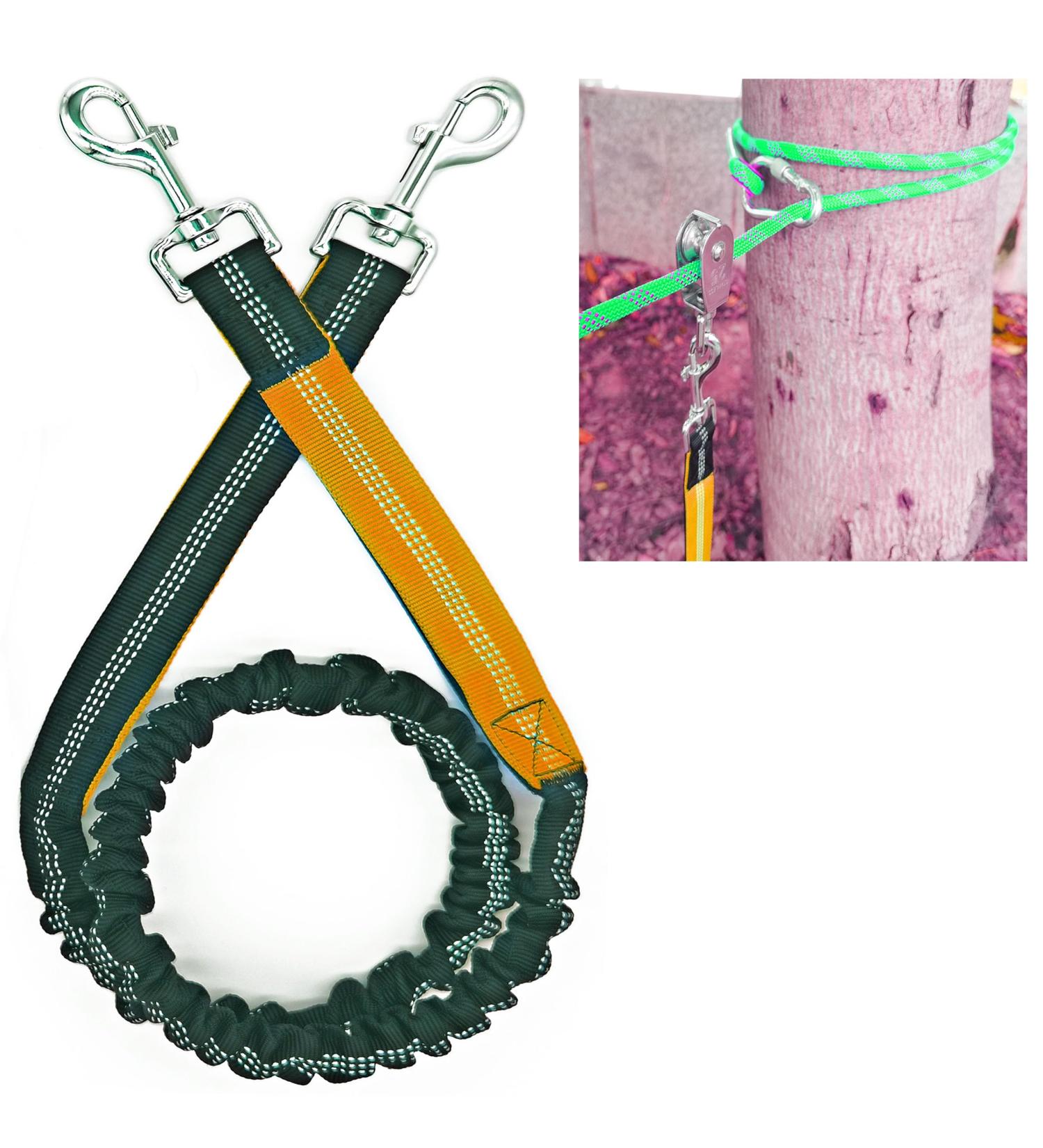ZENGSUSU Bungee Dog Leash Extension Attachment 4ft with Double Swivel Clips Small/Medium/Large Dogs Reflective Tactical Shock Absorbing Lead for Bicycle Running Walking Camping (Orange) - Buy Online on GoSupps.com