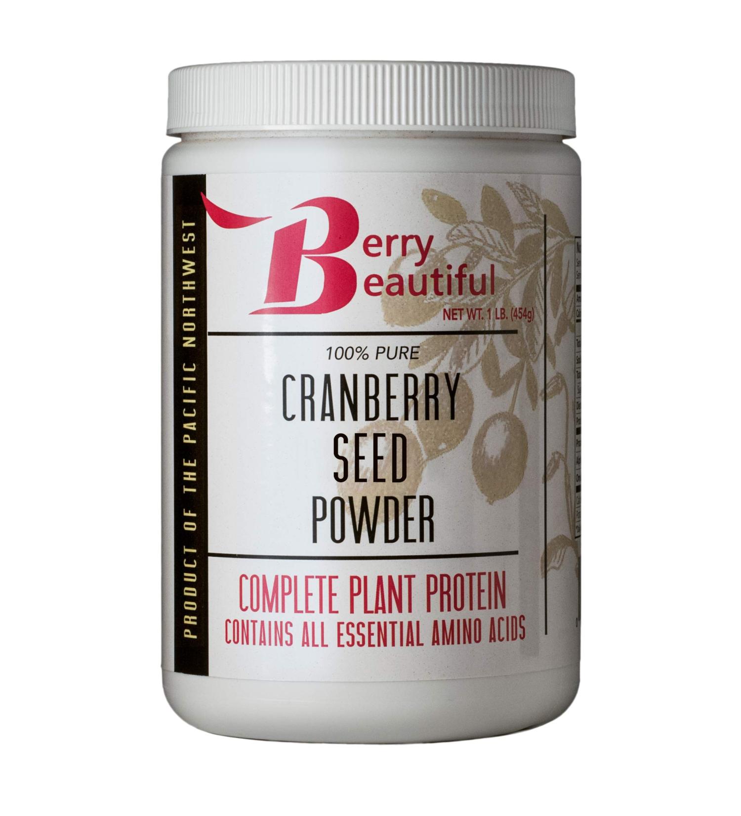 Cranberry Seed Powder  1 lb. (454 g)  Milled from US Grown Cranberry Seed That is Cold Pressed by Berry Beautiful  for Active Women Vegans Vegetarians