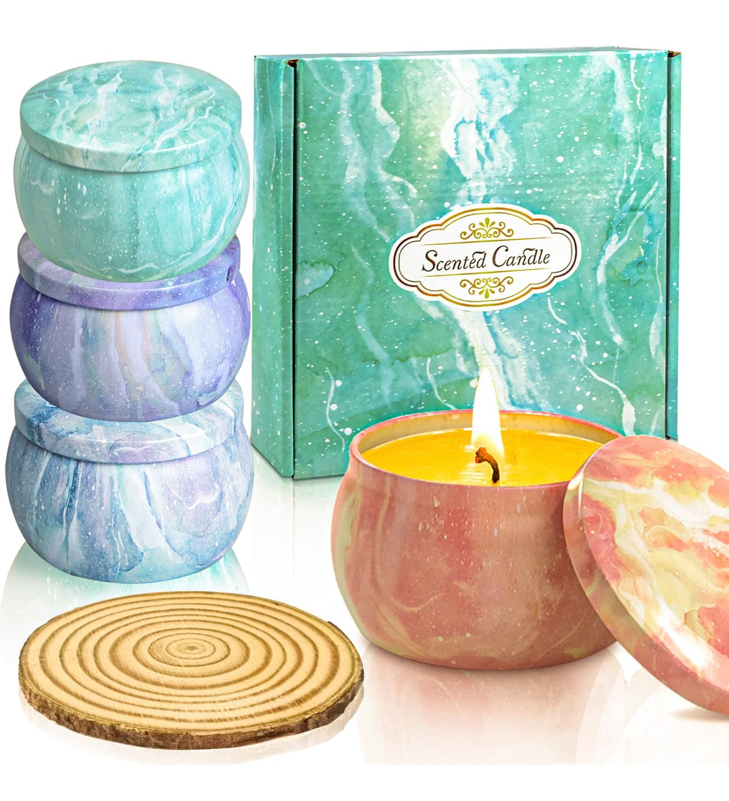 Scented Candles Gift Set for Women - Vanilla Lavender Sage Lemon Aromatherapy - 4 PCS Soy Wax Candles for Stress Relief & Special Occasions - Buy Online on GoSupps.com