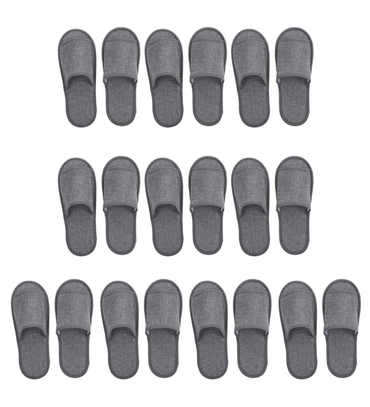 Buy Cabilock Disposable Slippers - Linen Terry Hotel Pantoffel Set for Men & Women | Ideal for Travel Home Spa & Pedicure | Gray - 28x1cm - Buy Online on GoSupps.com