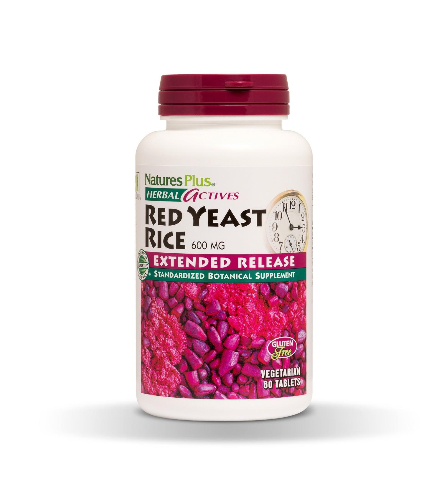 NaturesPlus Red Yeast Rice 600mg Extended Release Vegan Tablets - Cholesterol Support Supplement - Vegetarian & Gluten-Free - 60 Servings - Buy Online on GoSupps.com