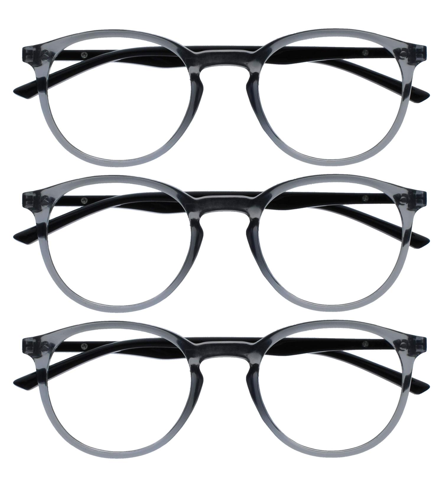 OPULIZE Met Blue Light Blocking Reading Glasses - 3 Pack Slim Round Frame - Spring Hinges - Improve Sleep - Anti-Reflective - Universal Fit - +2.50 Magnification - Buy Online on GoSupps.com