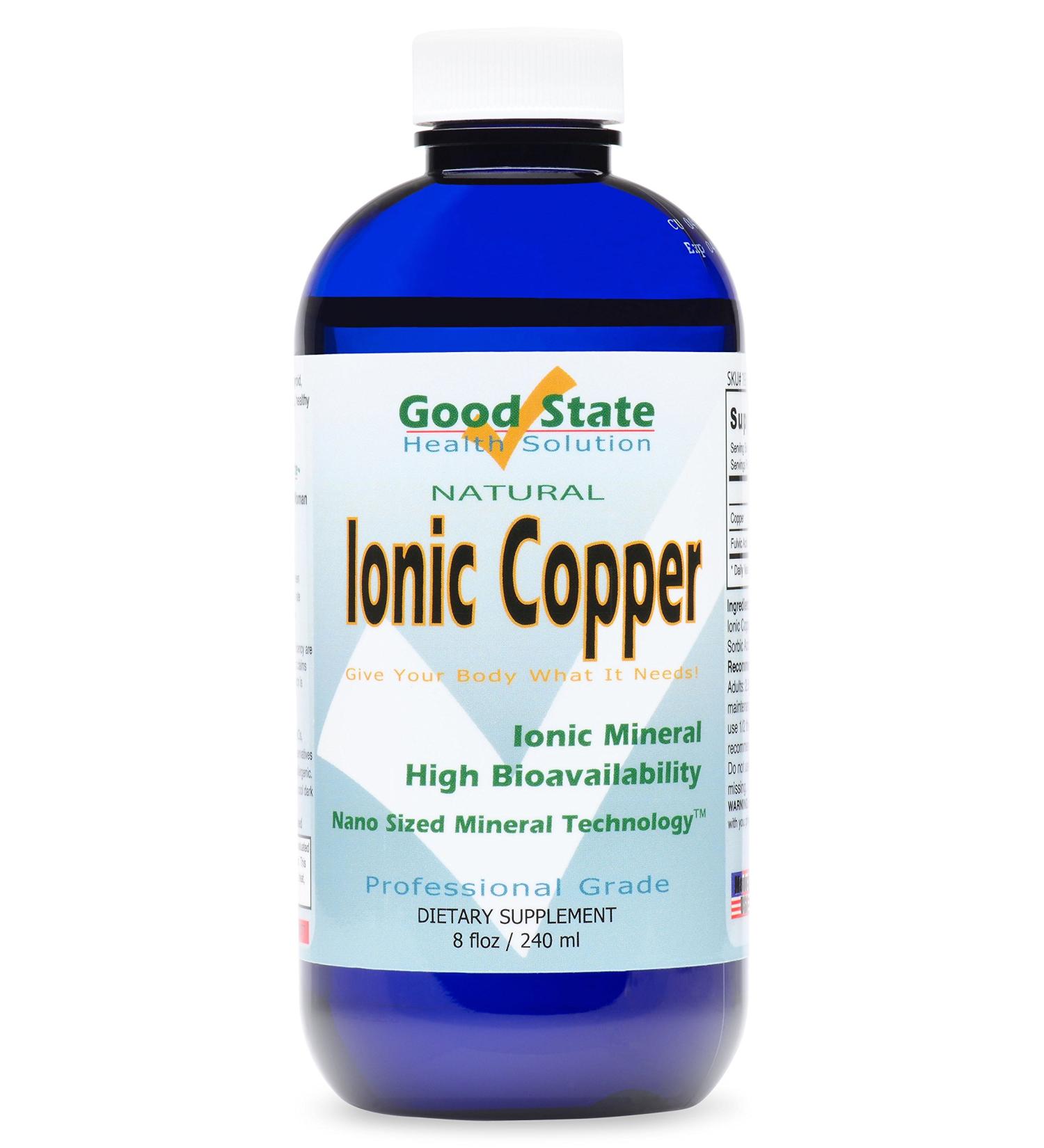 Good State Liquid Ionic Copper (96 servings at 2mg elemental, plus 2 mg fulvic acid - 8 fl oz)