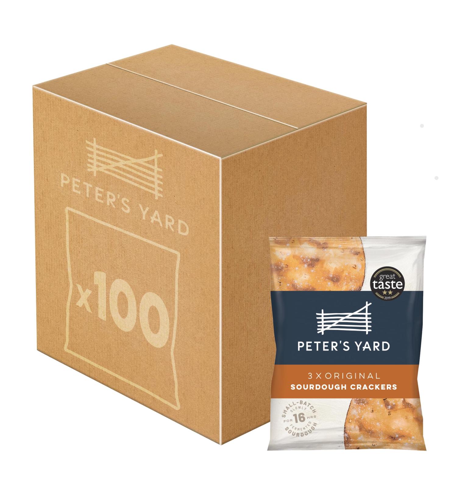 Peter's Yard Sourdough Crackers Bulk Box Individually Portioned 9g packs High Fibre Natural Ingredients (Pack of 100 - catering size) - Buy Online on GoSupps.com