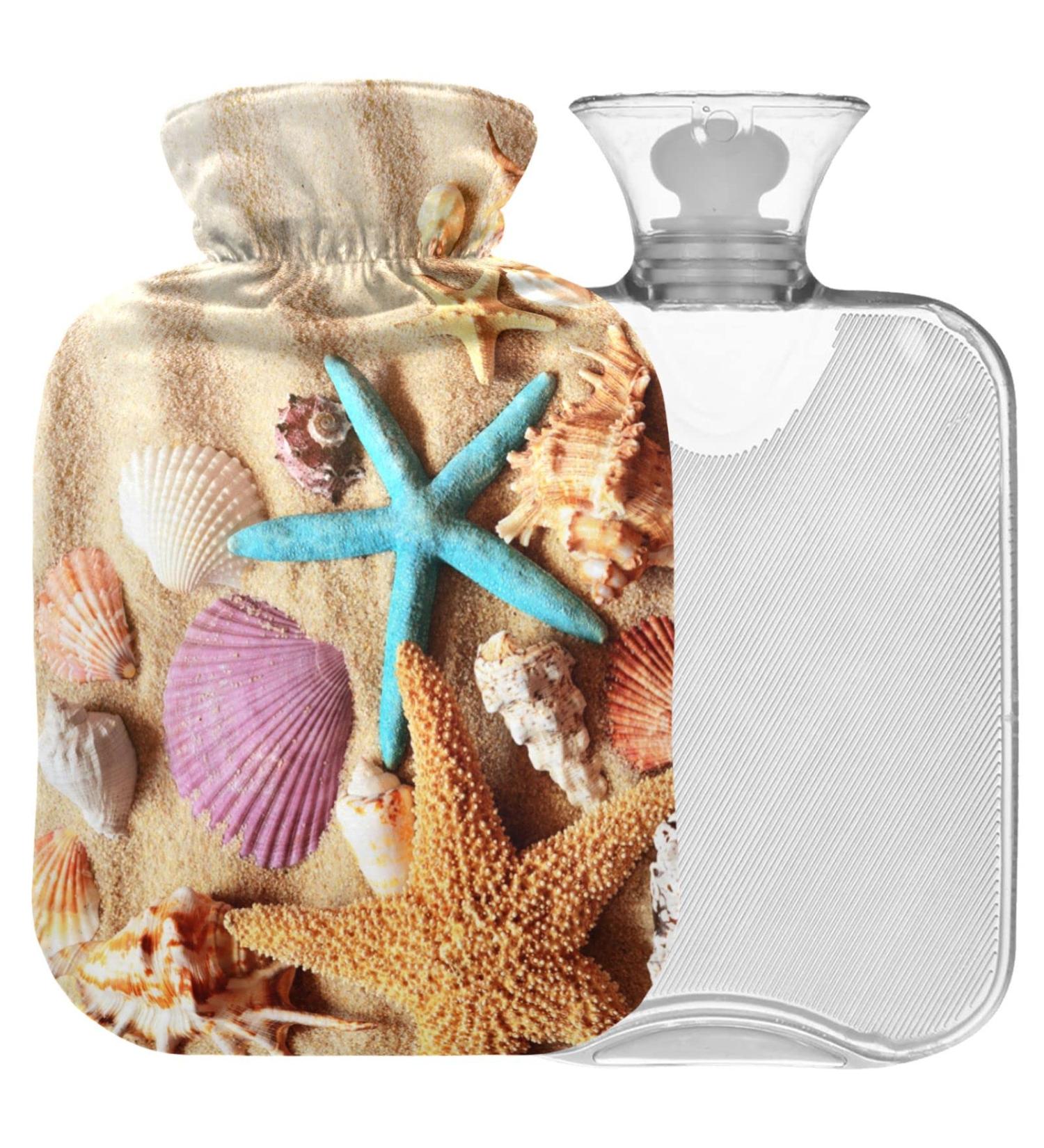 Naanle Summer Beach Seestern Hot Water Bottle - 1L Transparent Hot Water Bottle for Bed Hand & Feet Warmer Pain Relief & Cold Therapy - Ideal for International Shipping - Buy Online on GoSupps.com