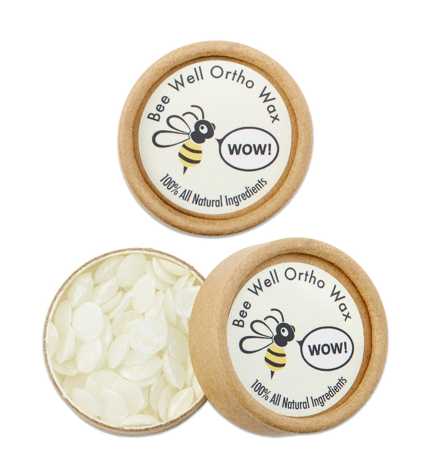 Bee Well Ortho Wax - Pure (2 Pack, 100 Servings) Natural Extra Firm Wax for Orthodontic Braces Discomfort - Buy Online on GoSupps.com