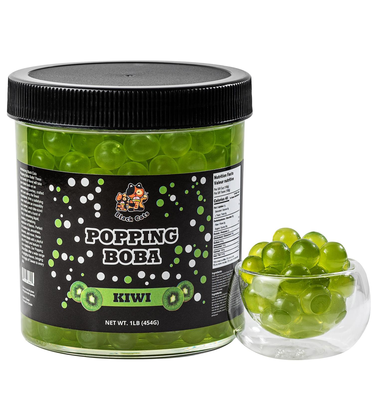 Popping Boba Pearls | Kiwi Flavor | 1LB (454g) | Bursting Tea Balls for Drinks Desserts Smoothies and Snack Toppings | Bubble Tea Tapioca Pearl Mix - Buy Online on GoSupps.com
