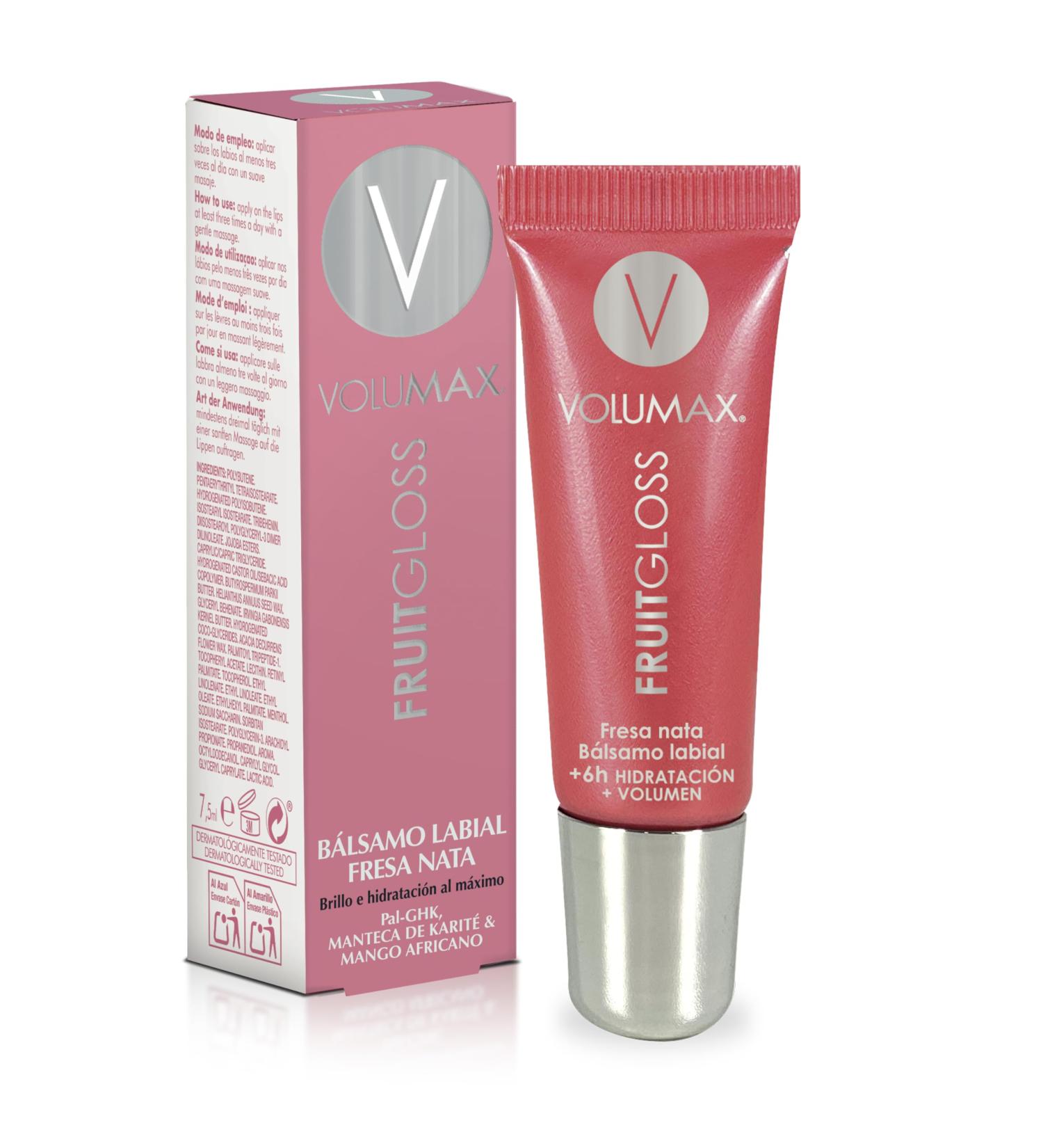 Volumax Fruit Gloss - Highly Pigmented Permanent Lip Gloss | Maximum Moisture & Volume | Strawberry Cream Flavor | 7.5 ml - Buy Online on GoSupps.com