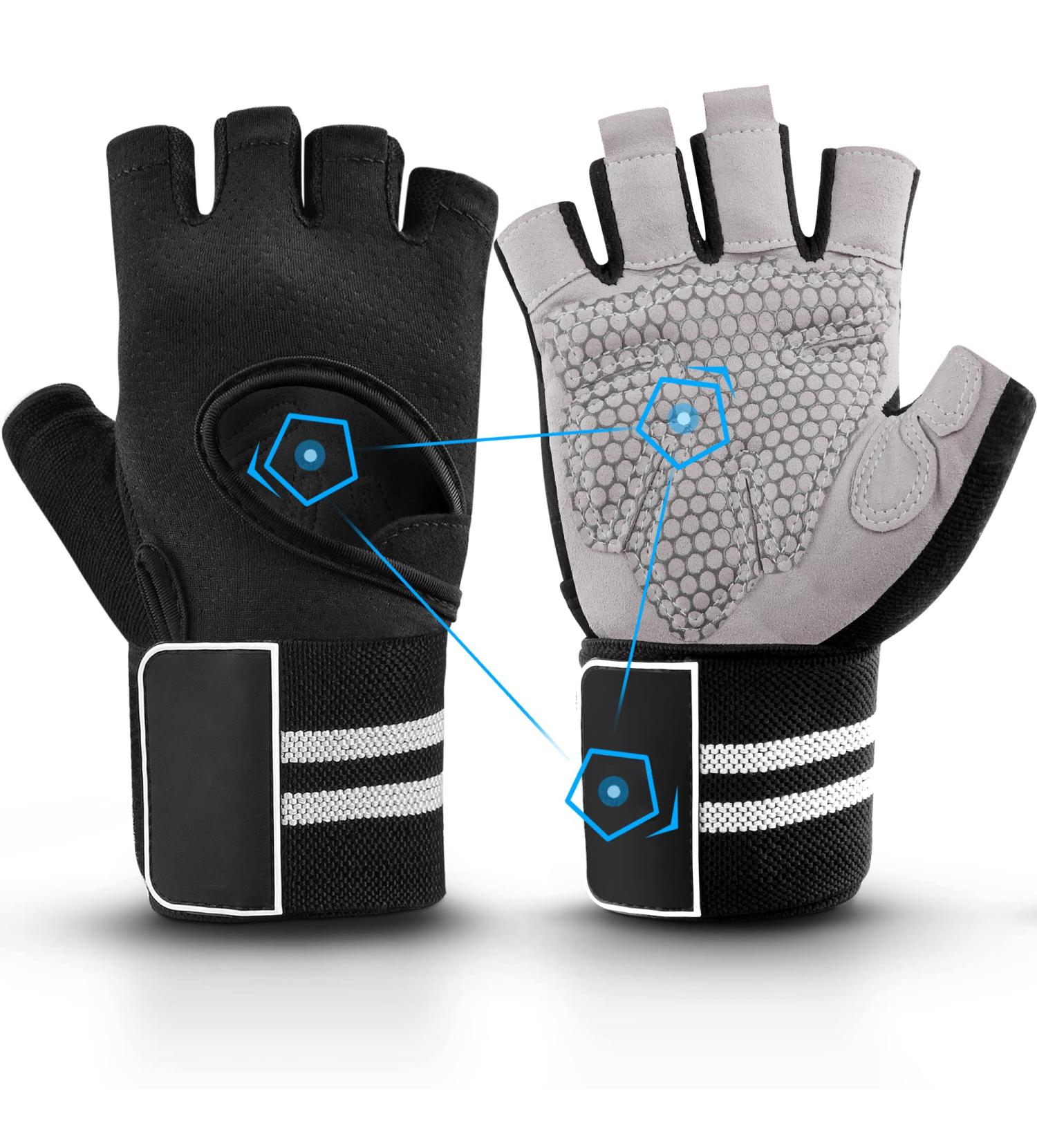 Astaresk 'Rock-Climber' Workout Gloves with Wrist Wrap Support - Full Palm Protection for Men and Women - Ideal for Weightlifting, Training, Fitness, Exercise, Hanging, Pull-ups - Large Size - Buy Online on GoSupps.com