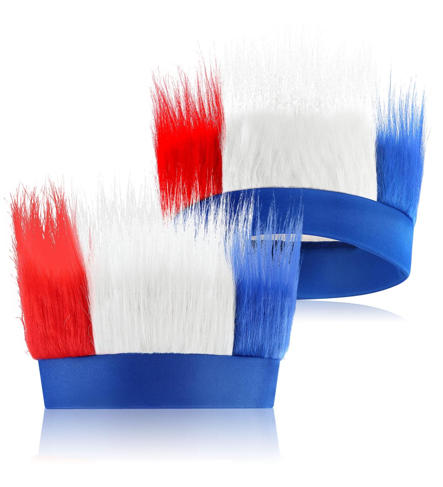Sunshane 2 Pack Patriotic Crazy Hair Wigs - Red White and Blue Hairy Headbands for 4th of July Independence Day - Buy Online on GoSupps.com