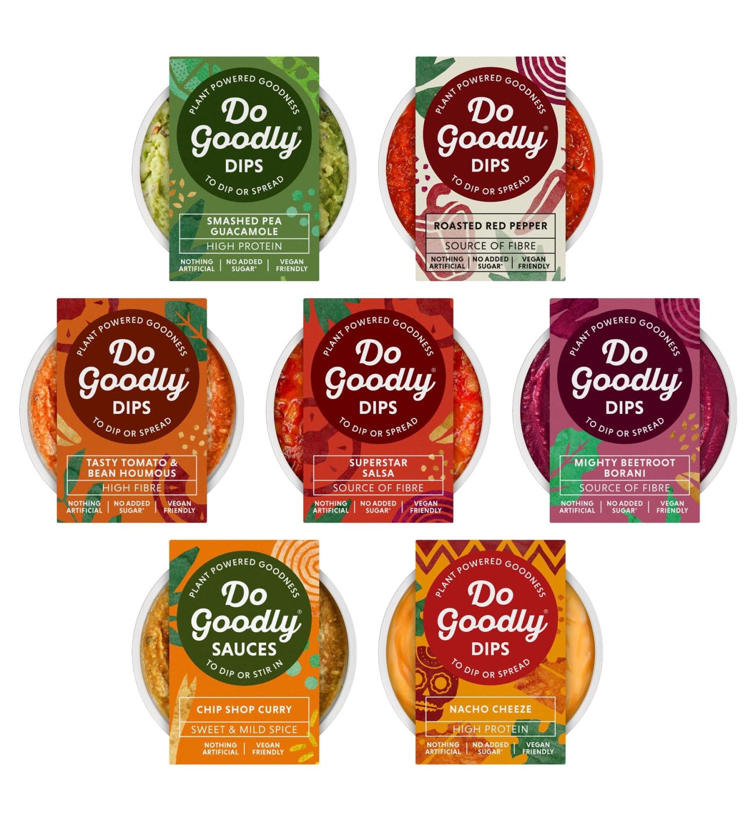 Do Goodly Sauce Pick N Mix - Create Custom Dips Combo with 6+ Flavours - Smashed Pea Superstar Salsa Tomato & Bean Beetroot Nocho Cheese Red Pepper Curry Sauce - Pack of 5 - Buy Online on GoSupps.com