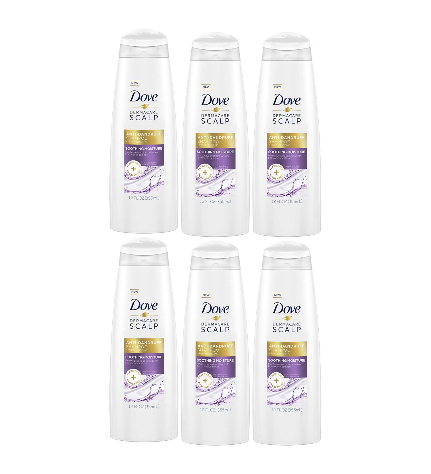 Dove Dermacare Scalp Anti-Dandruff Shampoo 12 oz Pack Of 6 - Soothing Moisture Formula - Buy Online on GoSupps.com