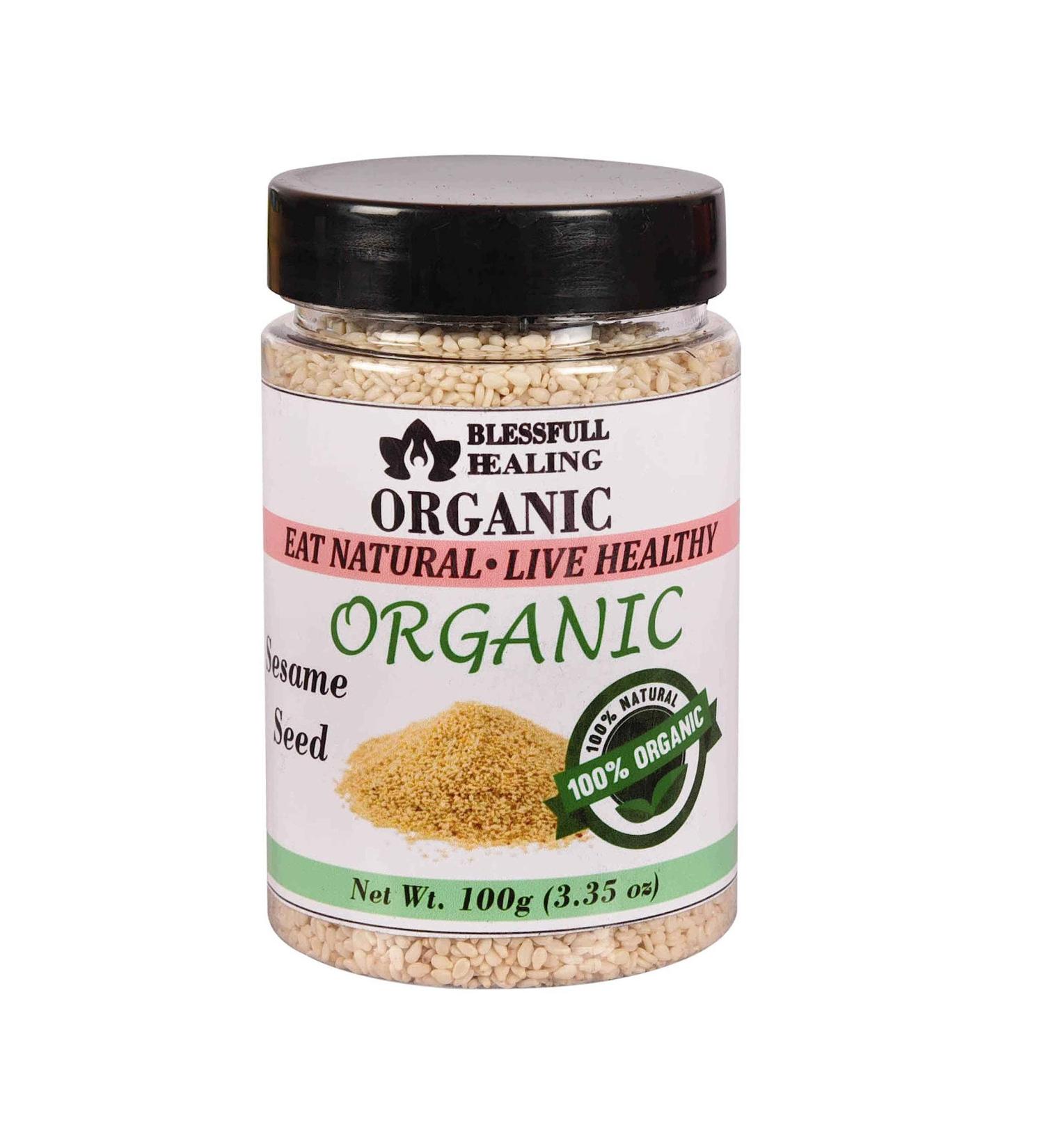 Blessfull Healing Organic Sesame Seed 100 Gram Airtight Container (Packing May Vary) 100 Gram 3.35 oz - Buy Online on GoSupps.com