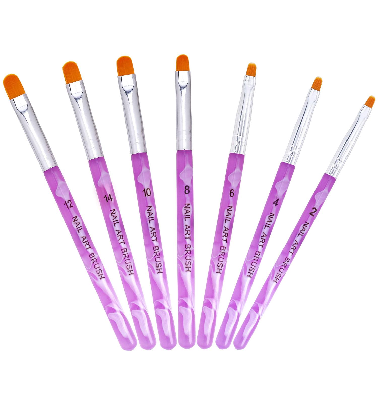 7-Piece UV Gel & Acrylic Nail Brush Set for Professional Nail Art - Perfect for Salons & Home Design - Buy Online on GoSupps.com
