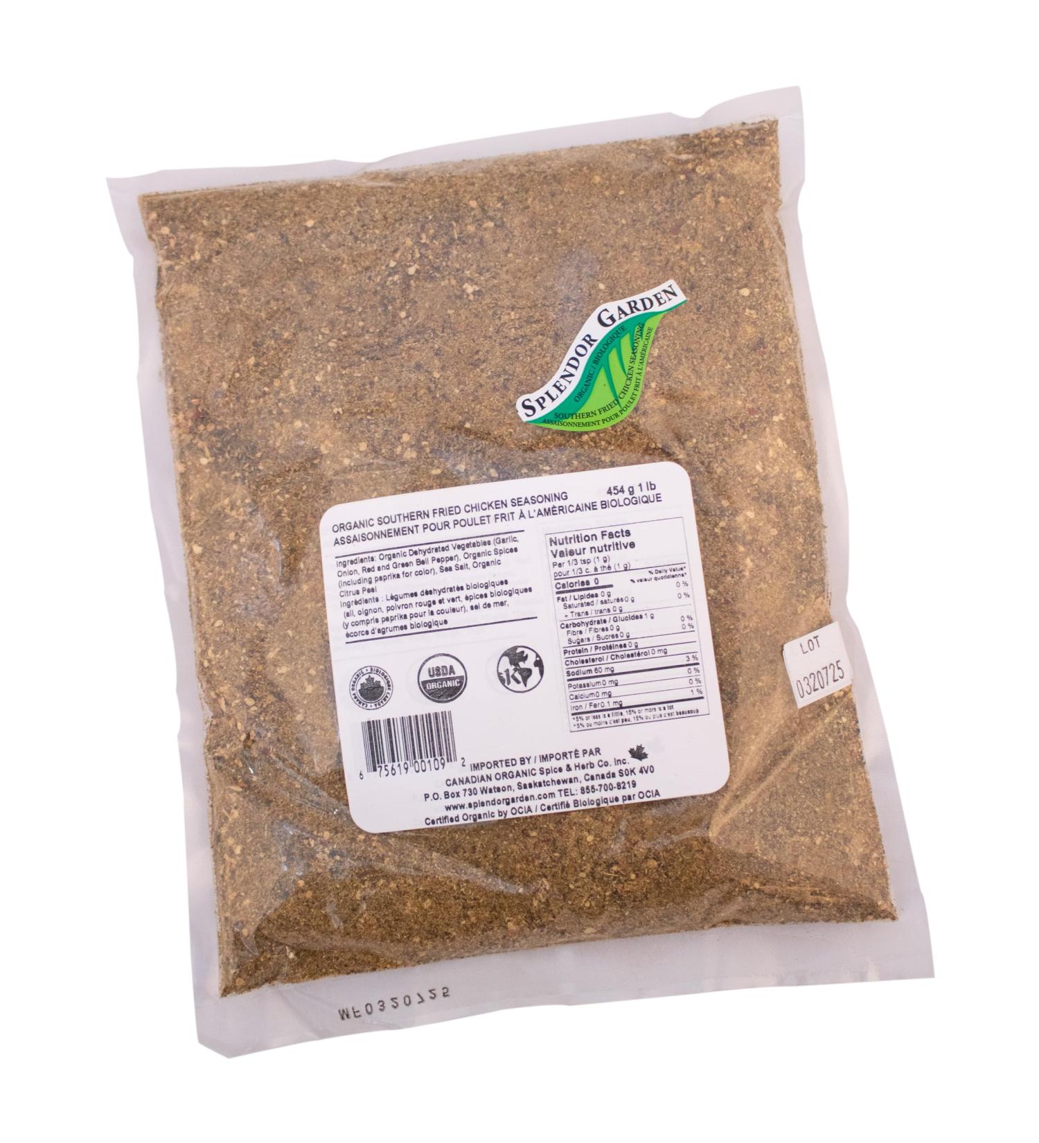 Splendor Garden organic Southern Fried Chicken Seasoning 454.0 Gram 454 g (Pack of 1) - Buy Online on GoSupps.com