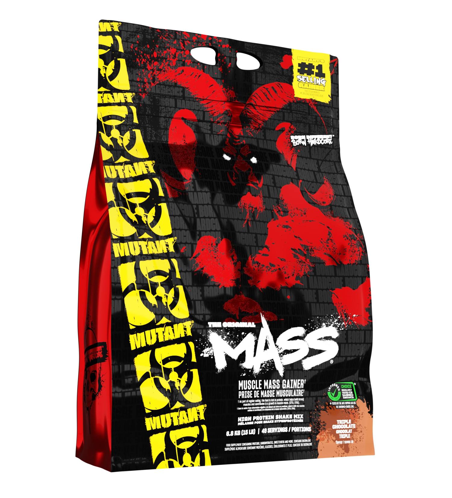 MUTANT MASS M lange de prot ines de lactos rum et de cas ine en poudre pour prise de masse pour boissons shakes et smoothies p ri-entra nement riches en calories Trio de chocolat 6 8 kg Triple Chocolate