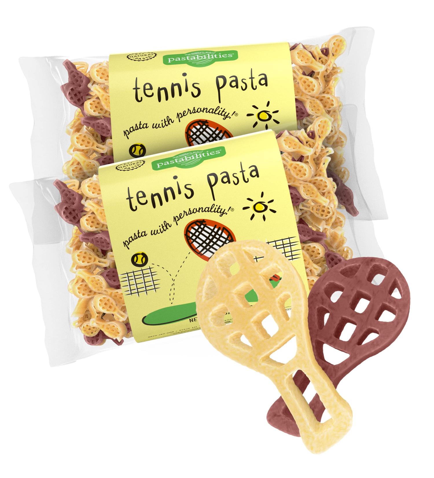 Pastabilities Tennis Pasta - Fun Tennis Racket Shaped Noodles for Kids - Non-GMO Natural Wheat Pasta 14 oz (2 Pack) - Buy Online on GoSupps.com