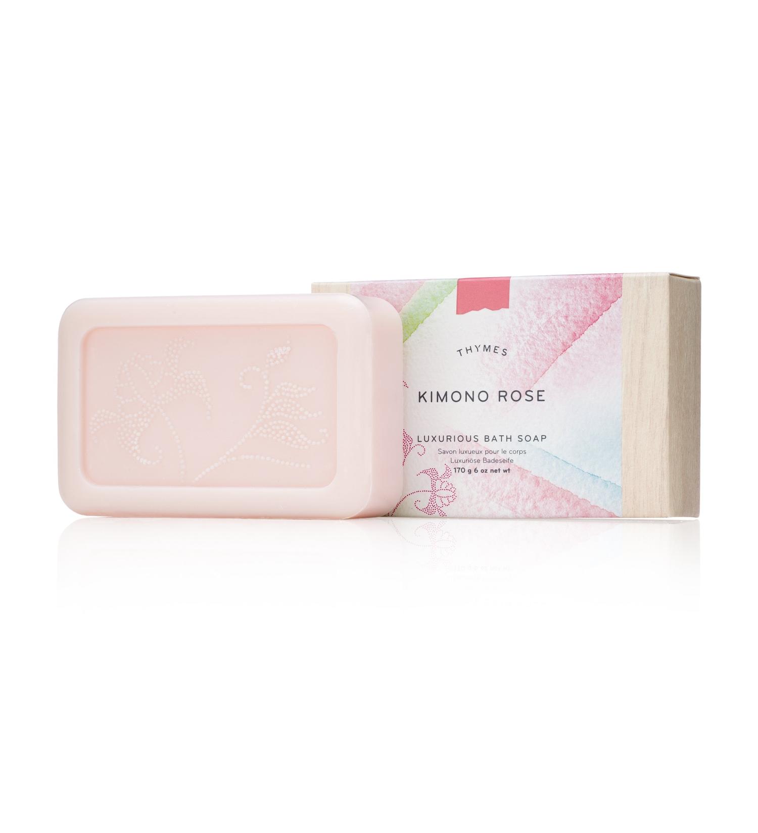 Thymes Kimono Rose Luxurious Bath Soap 170g/6oz - Pamper Yourself with Exquisite Floral Fragrance - Buy Online on GoSupps.com