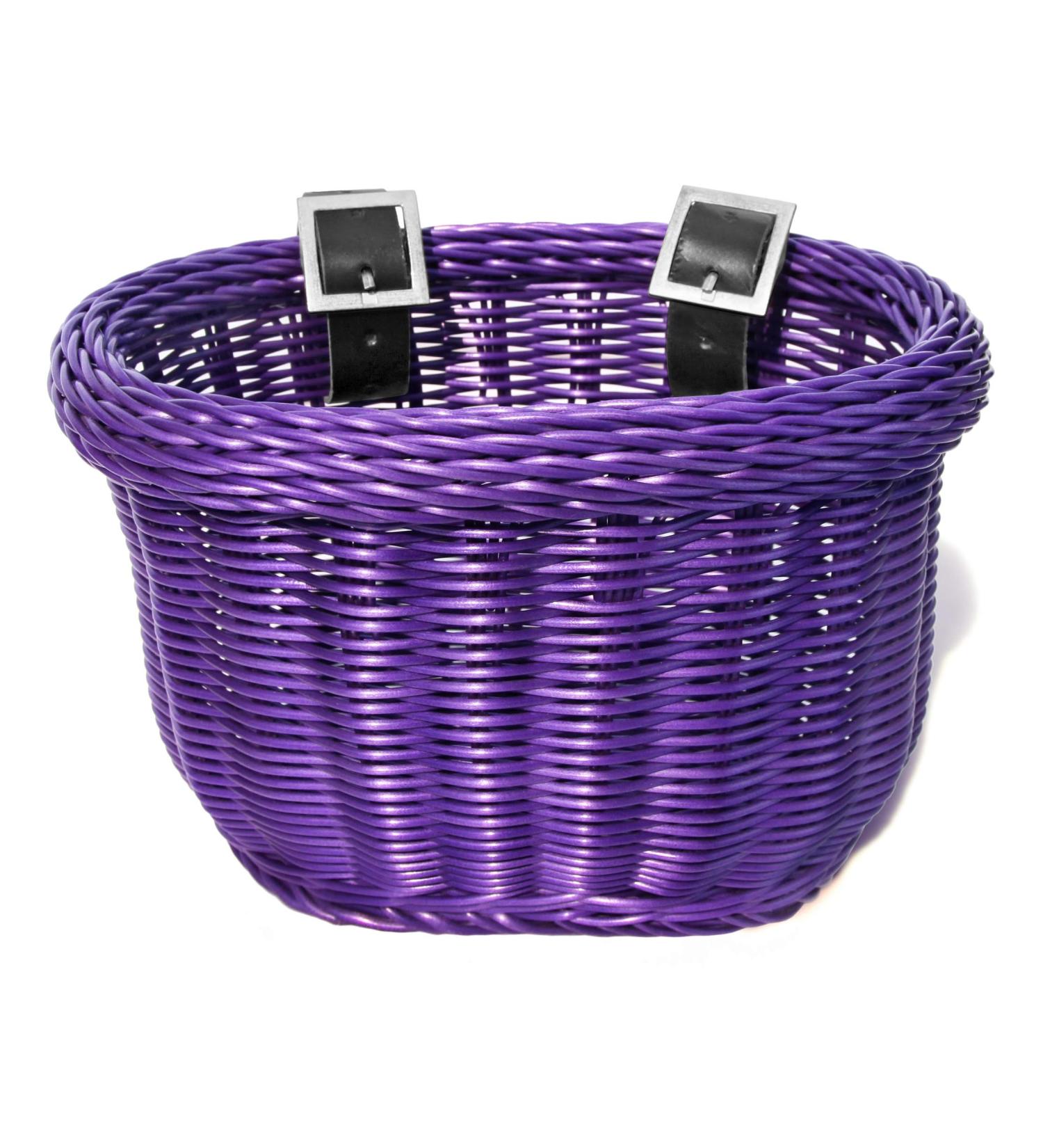 Colorbasket 01617 Front Handle Bar Kids Bike Basket - Weather Resistant, Adjustable Straps, Food-Contact Safe - Purple - Buy Online on GoSupps.com