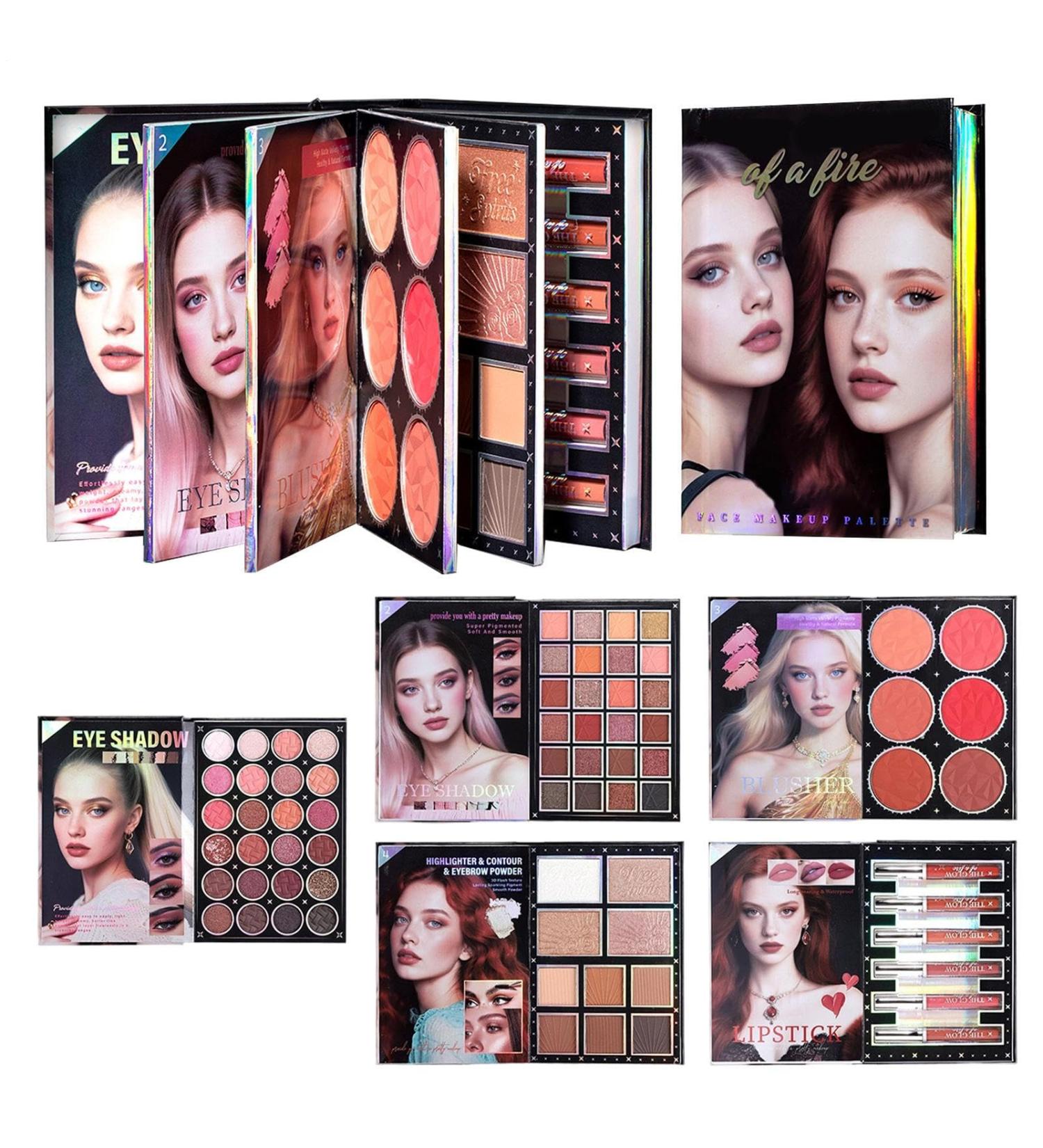 48-Color Makeup Book Palette Eyeshadow Collection Glitter Blush Face Palette: Comprehensive Makeup Selection Enables Vibrant Styles for Work Party Travel Wedding Evening Out | Cosmetics - Buy Online on GoSupps.com