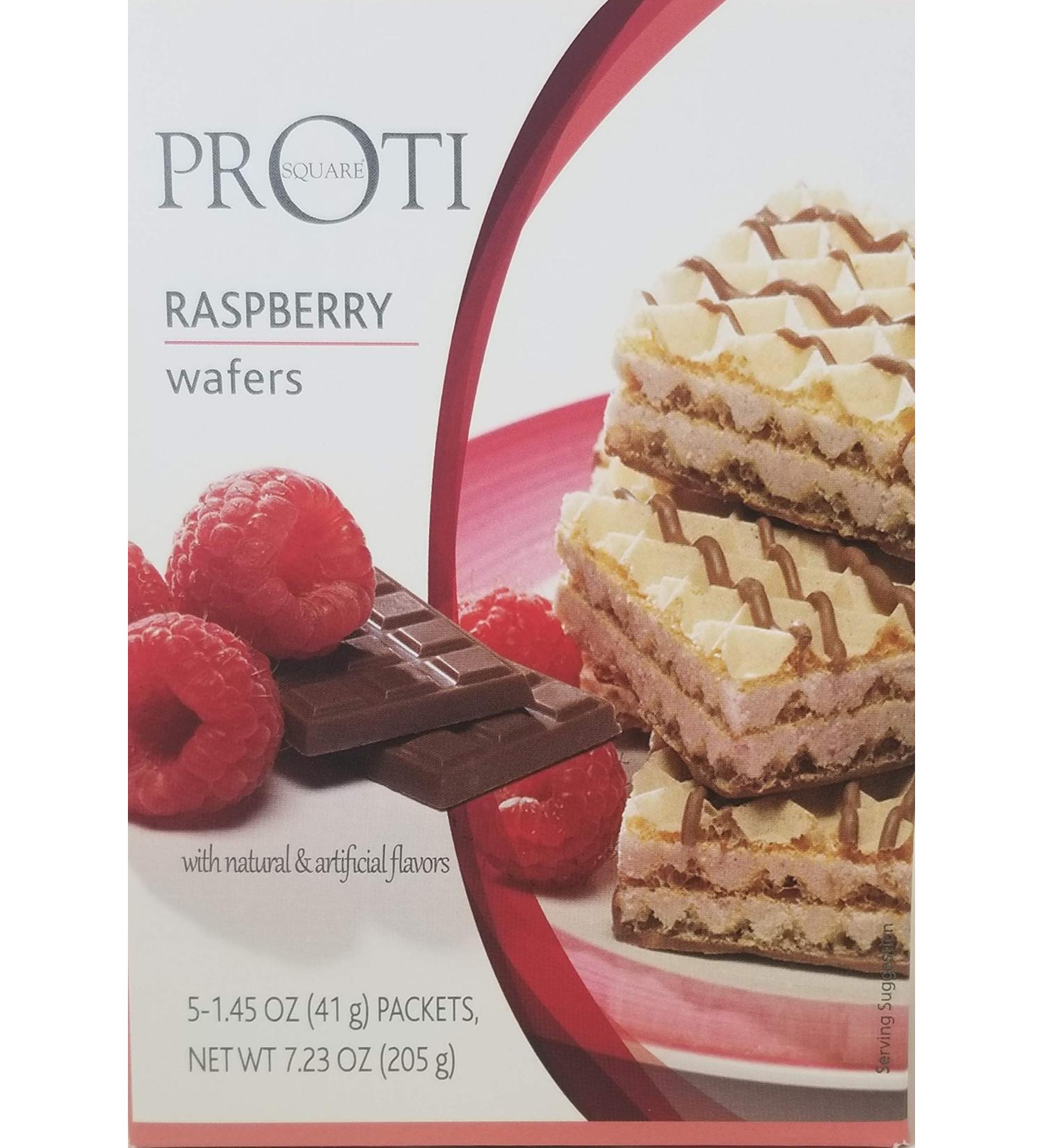 Proti Fit High Protein Wafer Bar - Raspberry (5 servings/box) - Trans Fat Free Aspartame Free Cholesterol Free