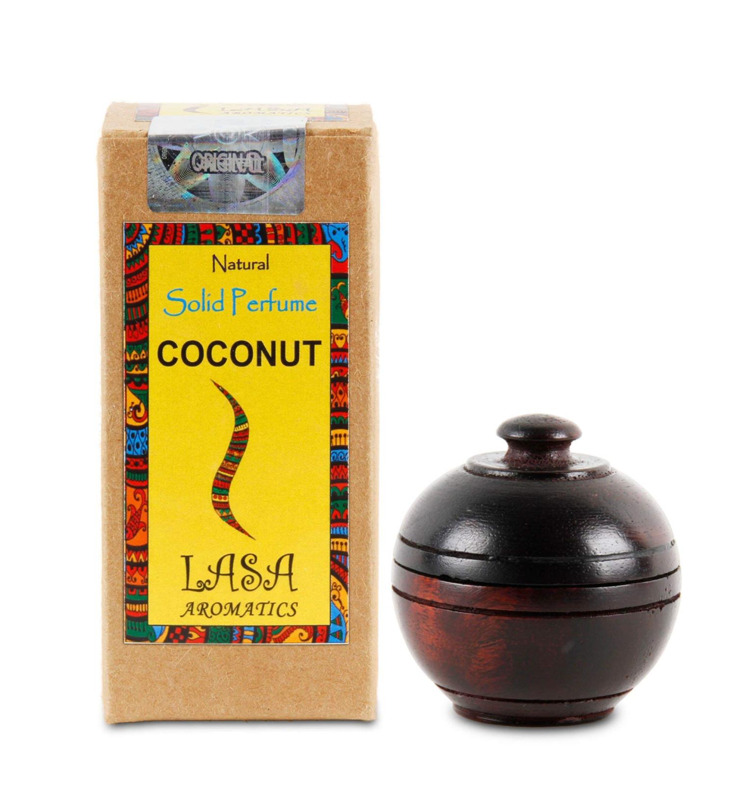 Natural Solid Perfume Body Musk In Wooden Jar - 6 gm (Coconut) - Buy Online on GoSupps.com