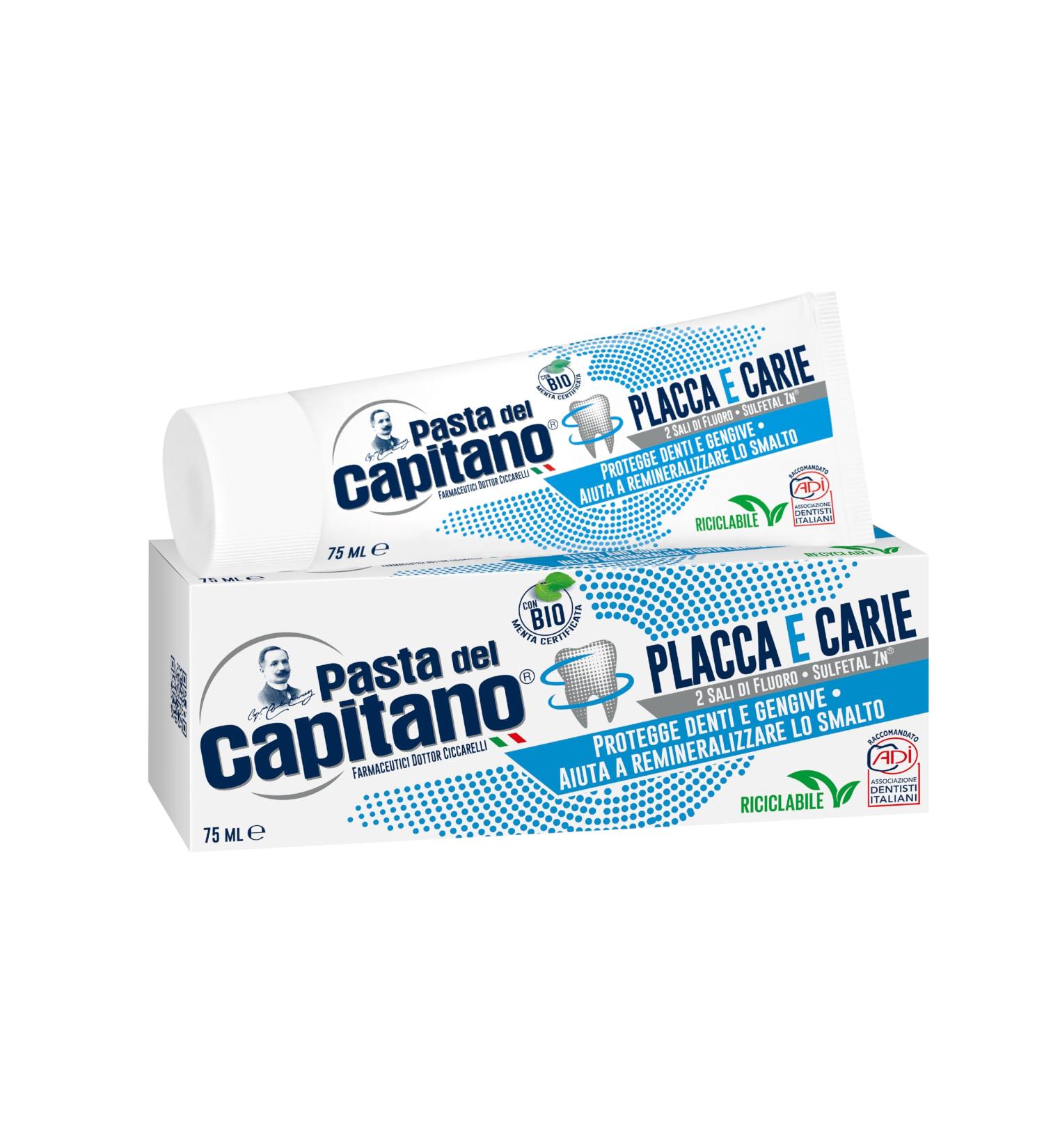 Pasta del Capitano Plaque and Caries Toothpaste 75 ml - Buy Online on GoSupps.com