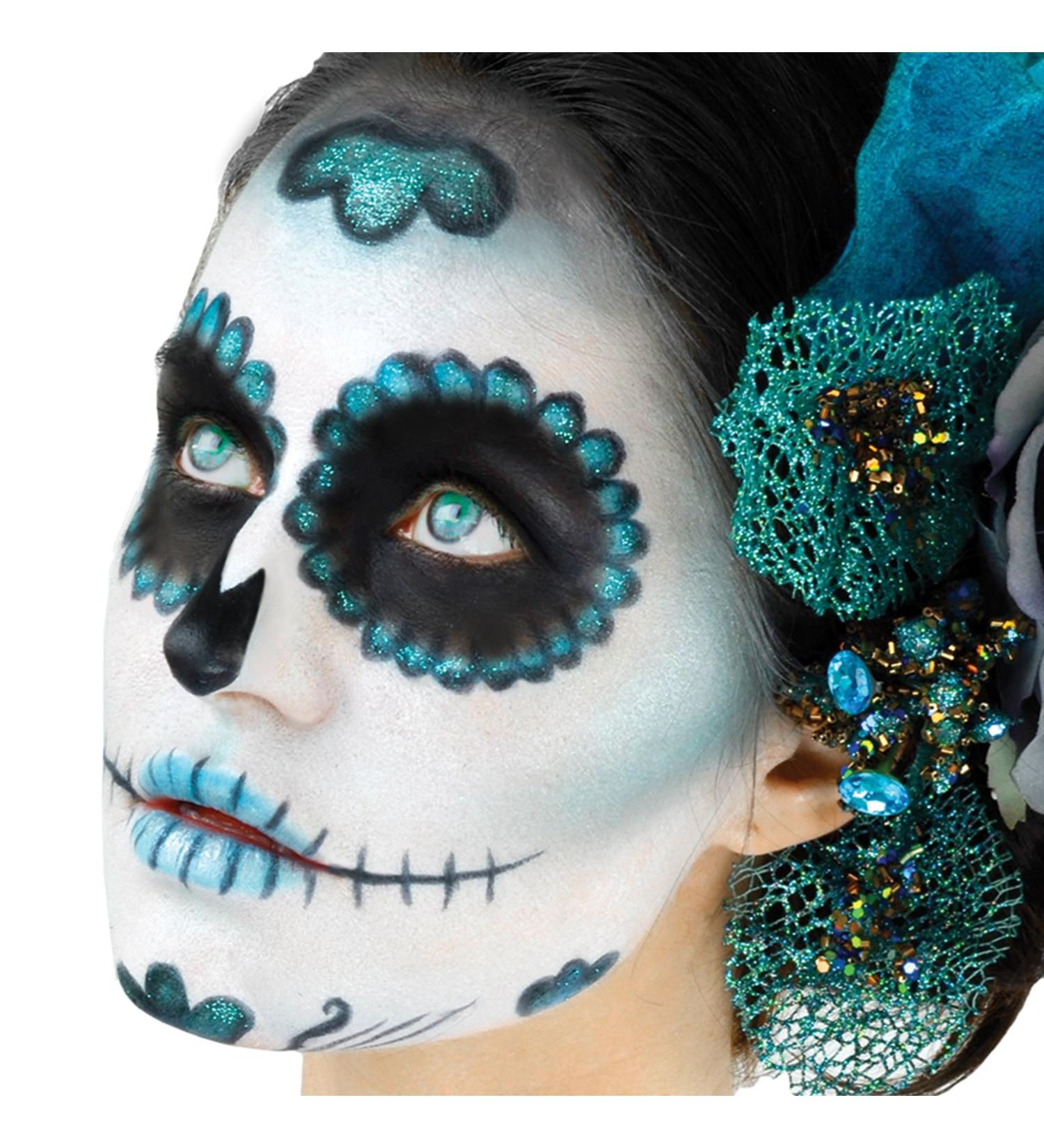 Loftus International Woochie Day of The Dead Sugar Skull Complete 10Pc 23G Makeup Kit Teal Novelty Item