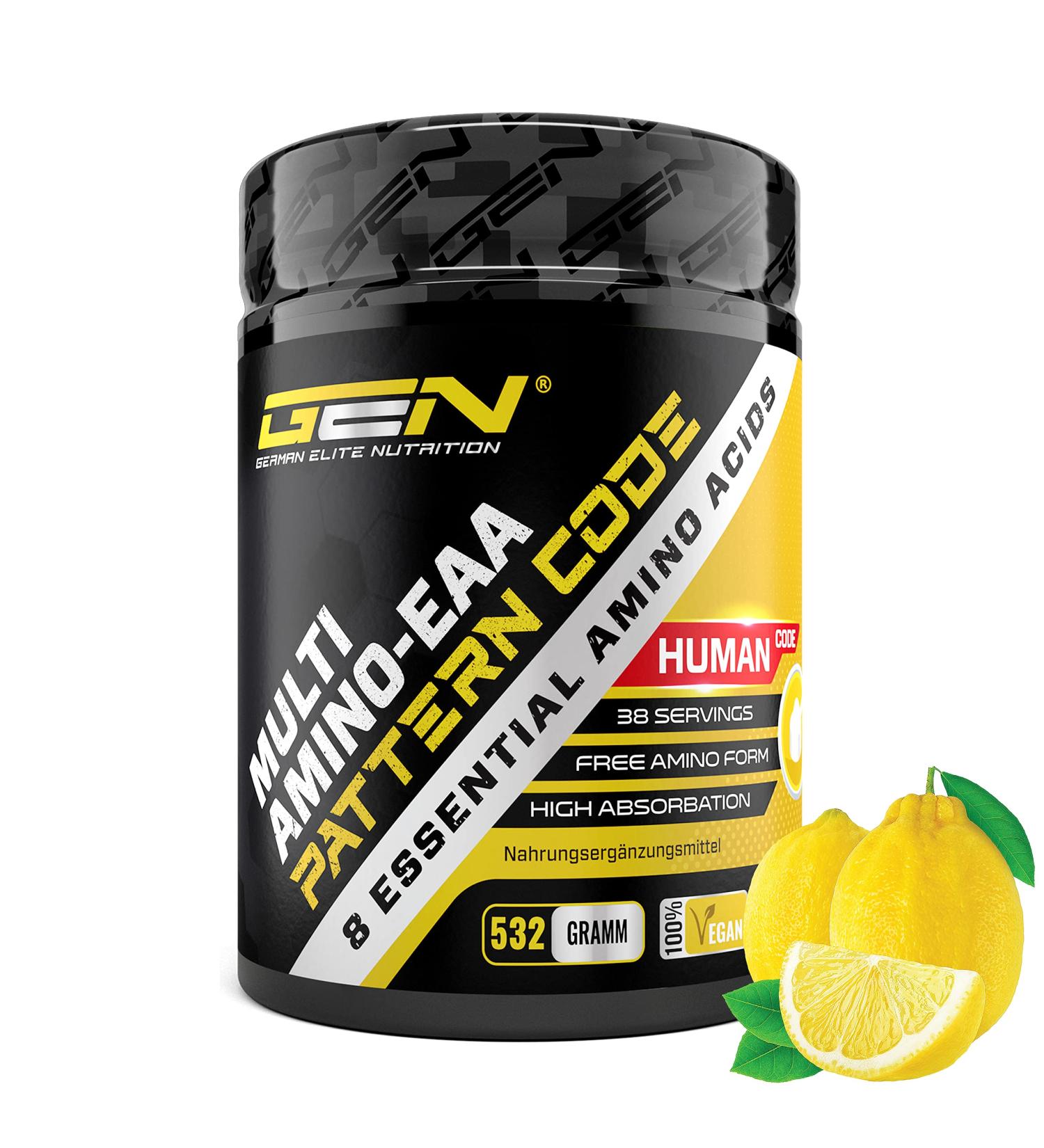 EAA Powder 532g - Candy Lemon Flavor | Vegan Amino Acid Drink | All 8 Essential Amino Acids | Delicious Workout Supplement - Buy Online on GoSupps.com
