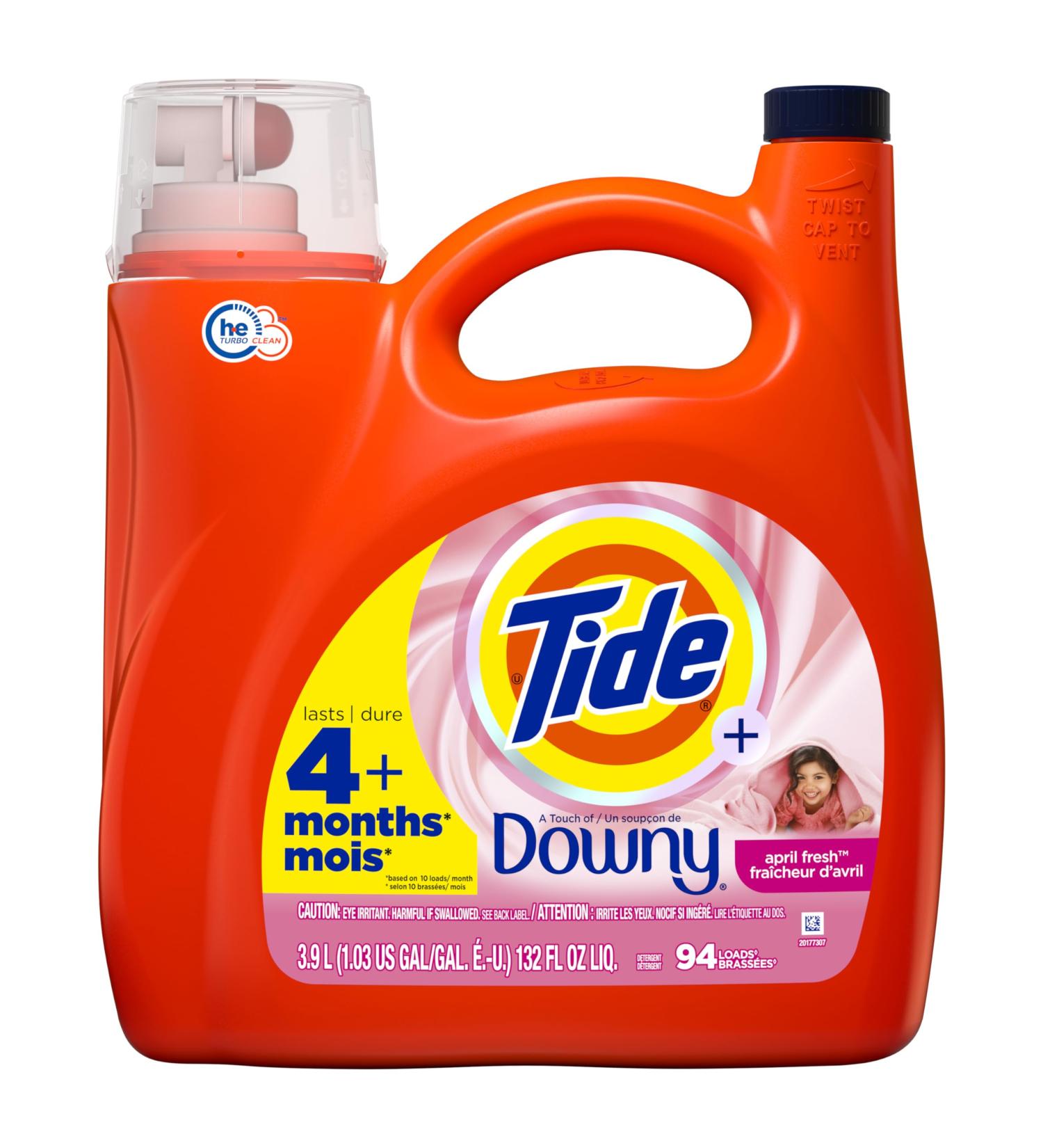 Tide Plus A Touch of Downy Liquid Laundry Detergent April Fresh HE Compatible 3.9 L 94 loads - Buy Online on GoSupps.com