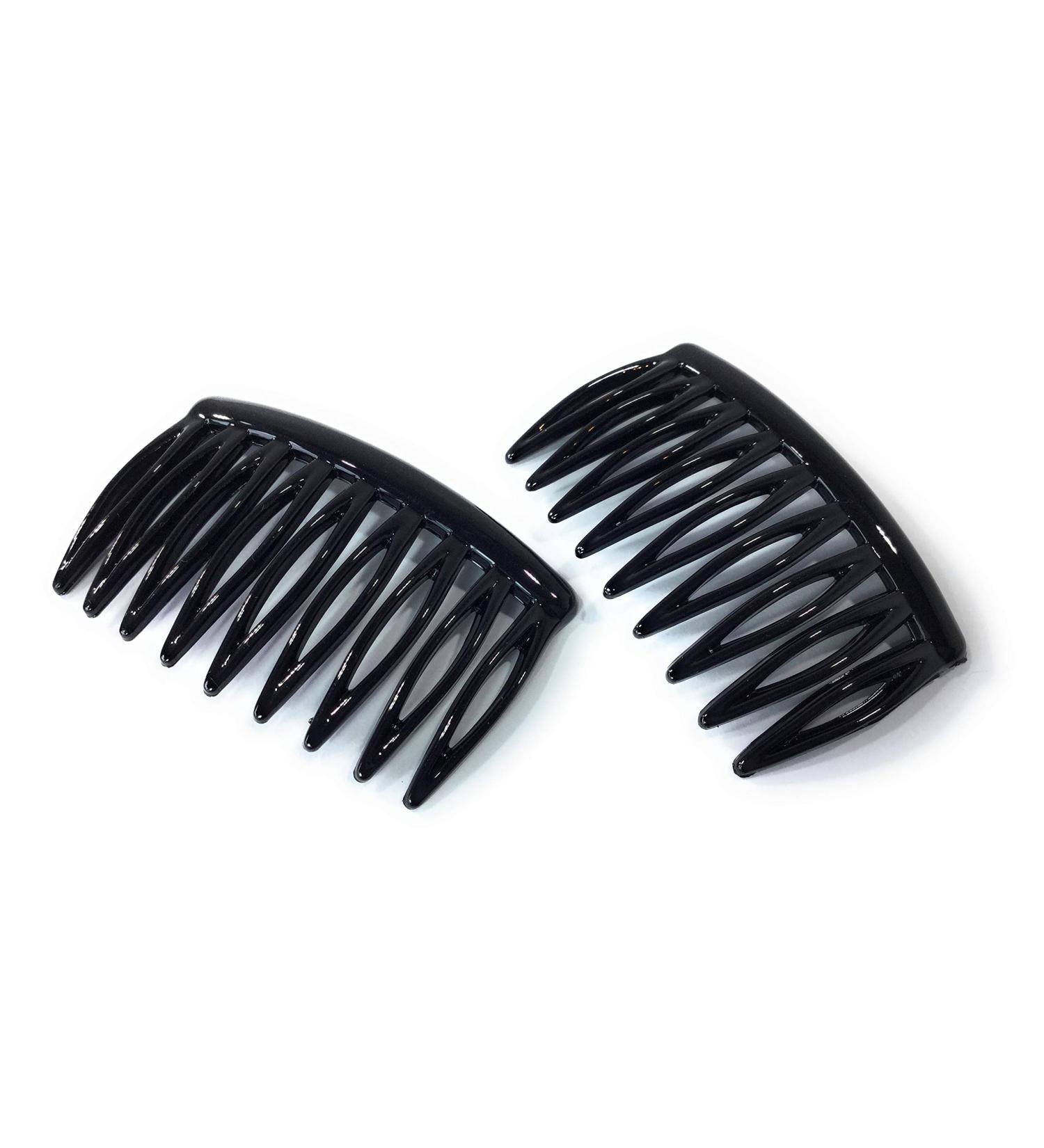 2 x mini insert comb approx. 5.2 x 3 cm black split tooth insert comb made in France (510S) Black 2 pieces (1 pack)