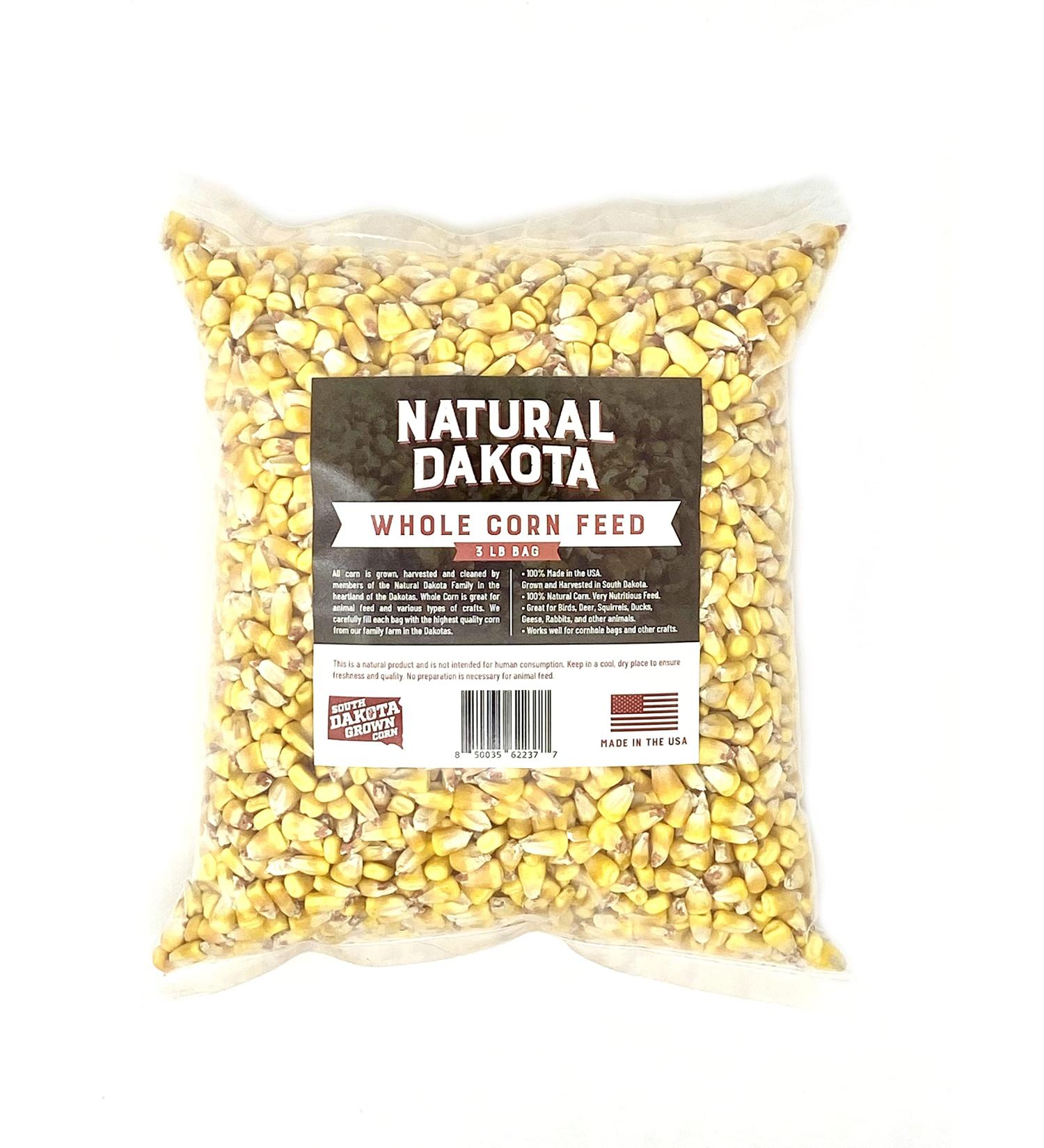 Natural Dakota Whole Corn Feed 3lb - South Dakota Grown for Birds, Deer, Squirrels & Wildlife - Buy Online on GoSupps.com