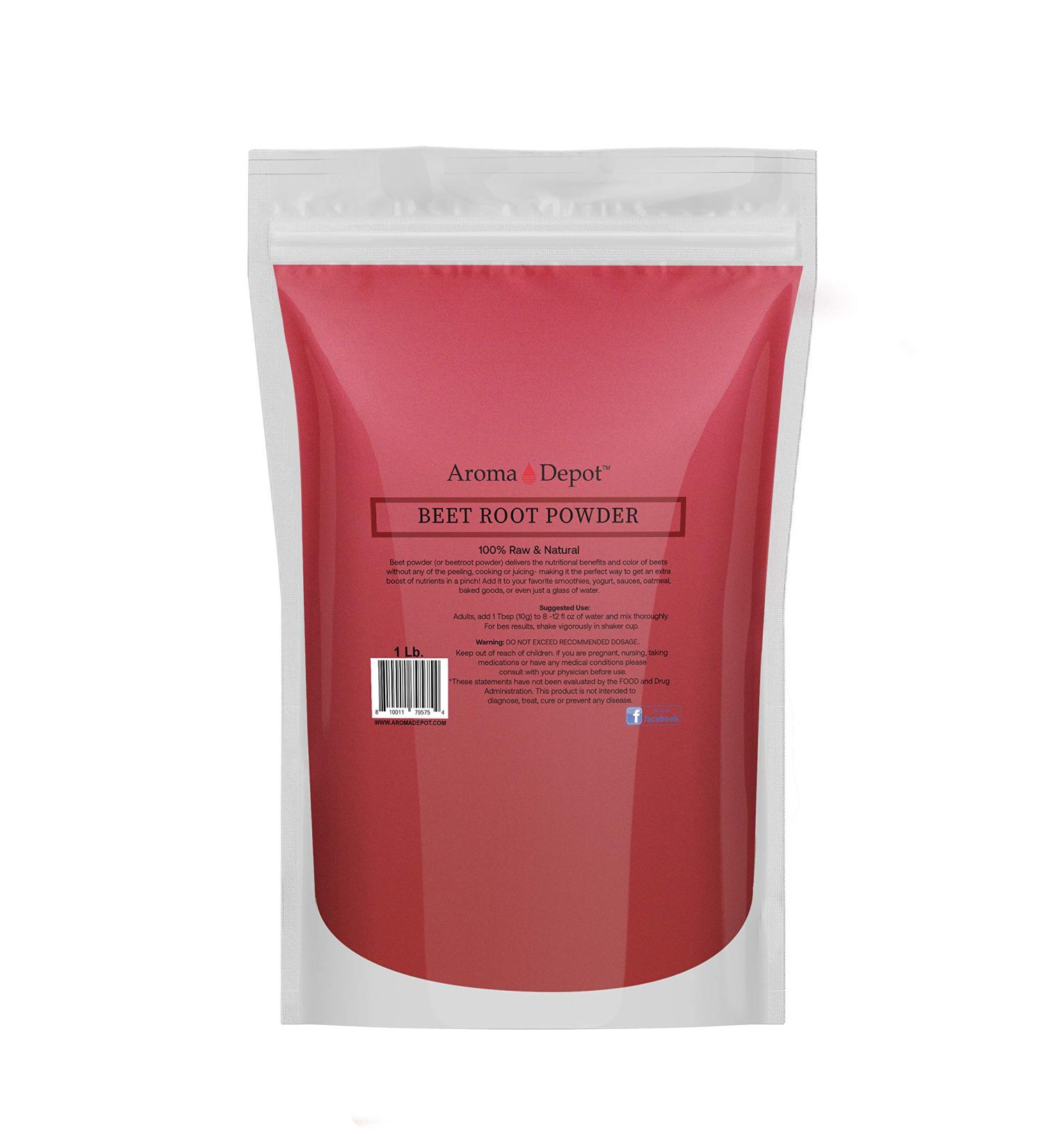 Organic Beet Root Powder 1 lb. by Aroma Depot | Raw, Non-GMO, Vegan, Gluten-Free | Nitric Oxide Booster for Energy & Stamina | Immune System Support | 100% Natural - Buy Online on GoSupps.com
