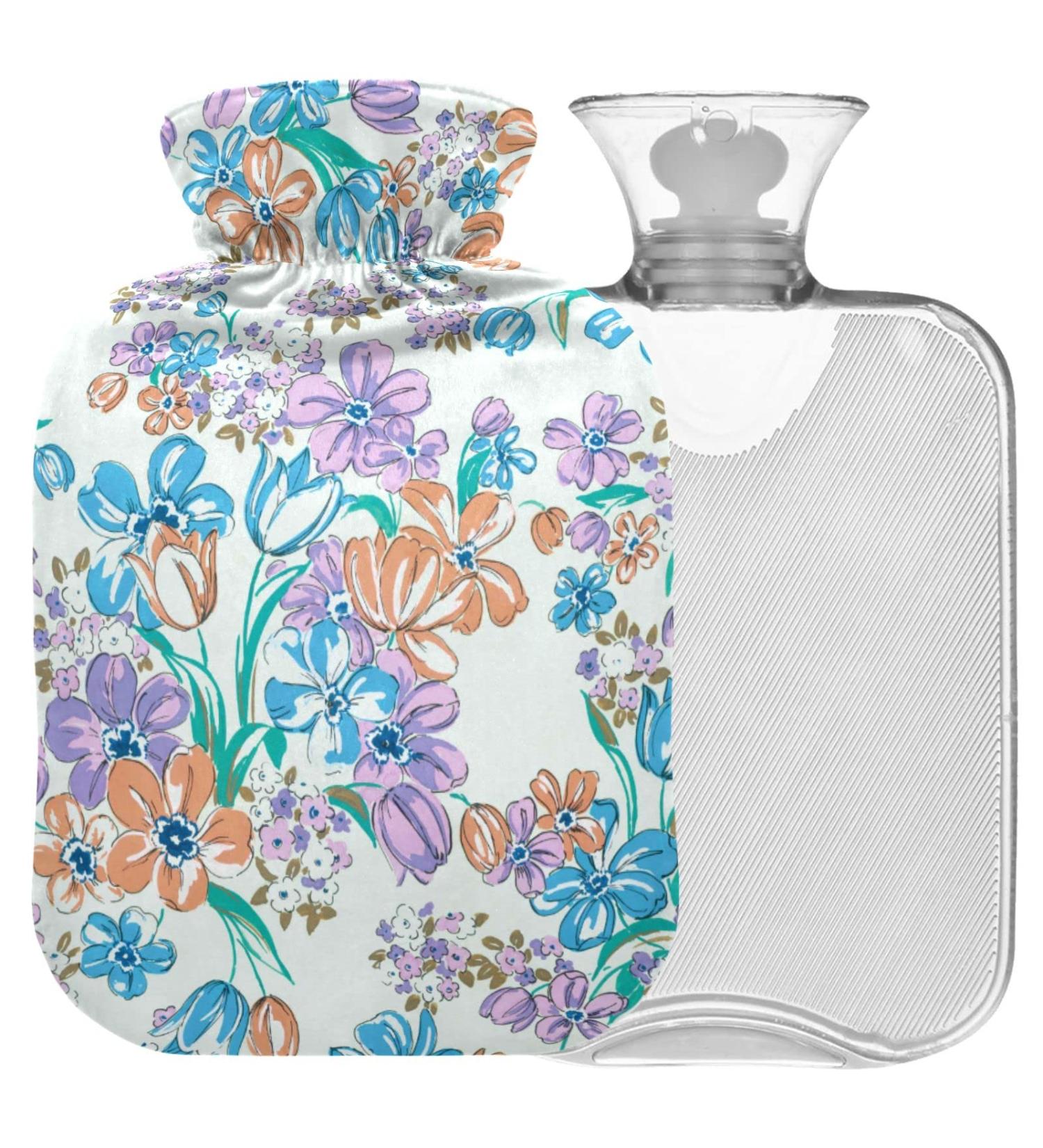 Shop Naanle Vintage Flower Hot Water Bottle | 1L Heat & Cold Therapy | Pain Relief for Bed Hands & Feet - Buy Online on GoSupps.com