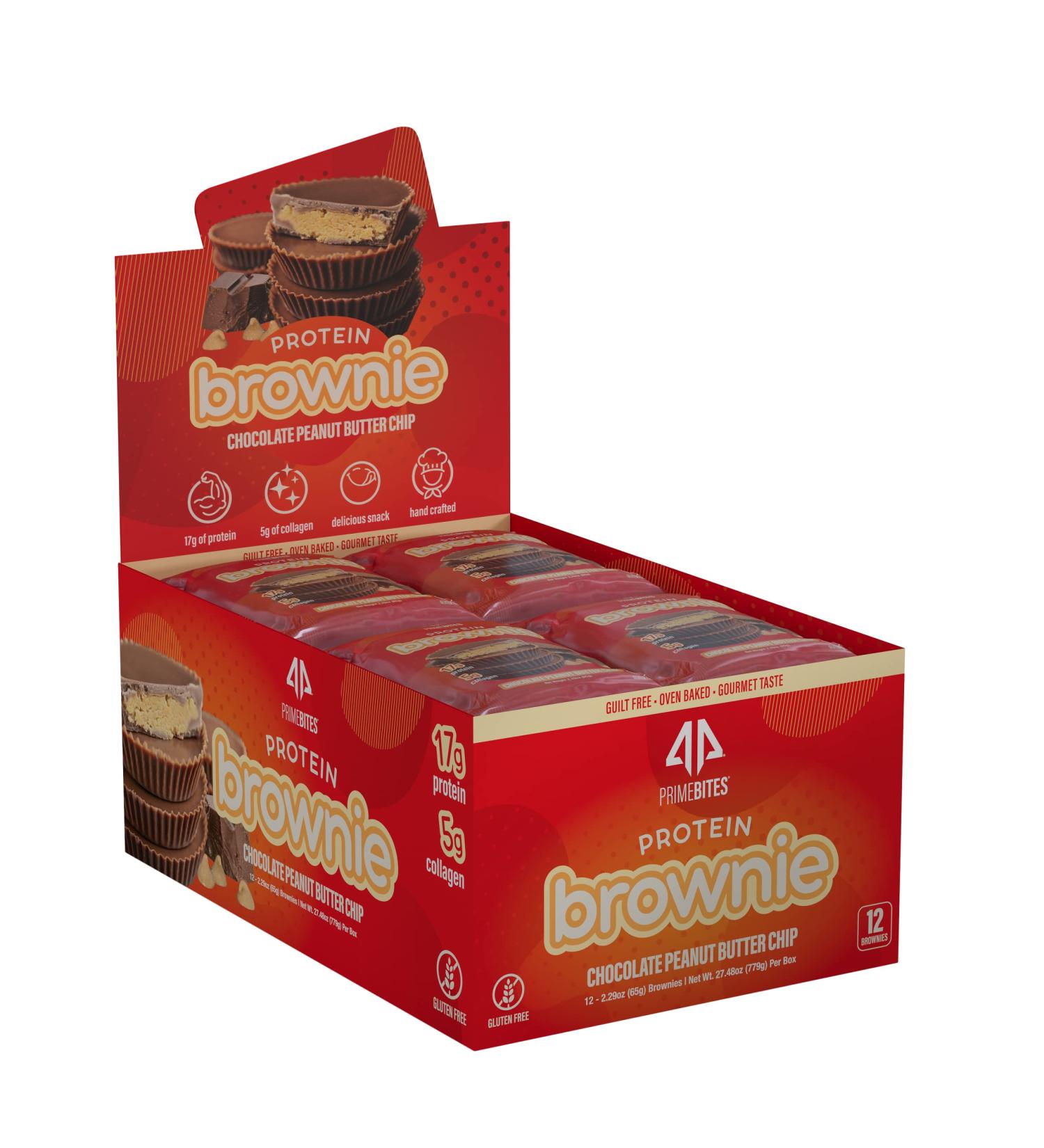 AP Sports Regimen Prime Bites Protein Brownie | 16-17g Protein, 5g Collagen | Delicious Guilt-Free Snack | 12 Bars | Chocolate Peanut Butter Chip Flavor - Buy Online on GoSupps.com