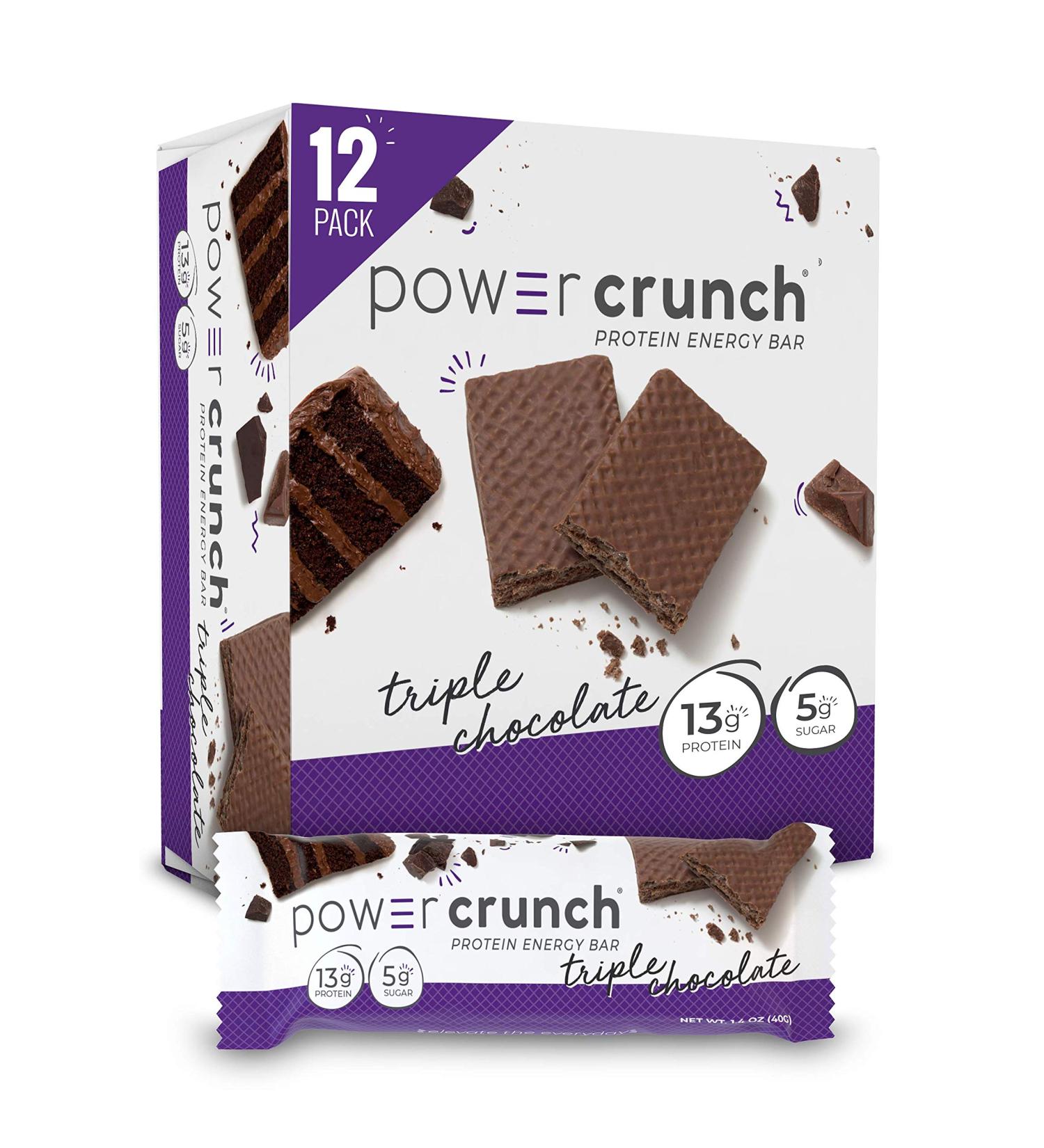 Power Crunch Triple Chocolate Protein Bars - High Protein Snack (12 Count, 1.4oz) - Buy Online on GoSupps.com