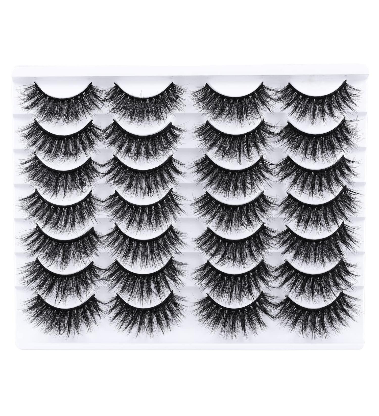 8D Fluffy False Eyelashes | Wispy Faux Mink Cat Eye Lashes - 14 Pairs Pack for Lightweight Glam - Buy Online on GoSupps.com