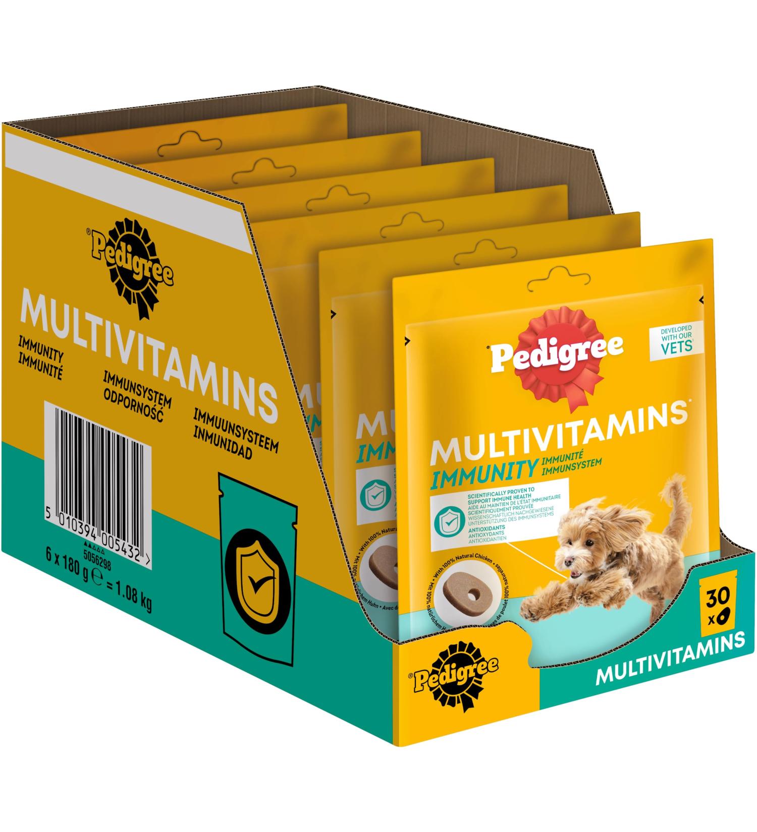 Buy Pedigree Dog Snacks Multivitamins for Immune Support - 30 Soft Tacks 180g | Healthy Dog Supplements Online - Buy Online on GoSupps.com
