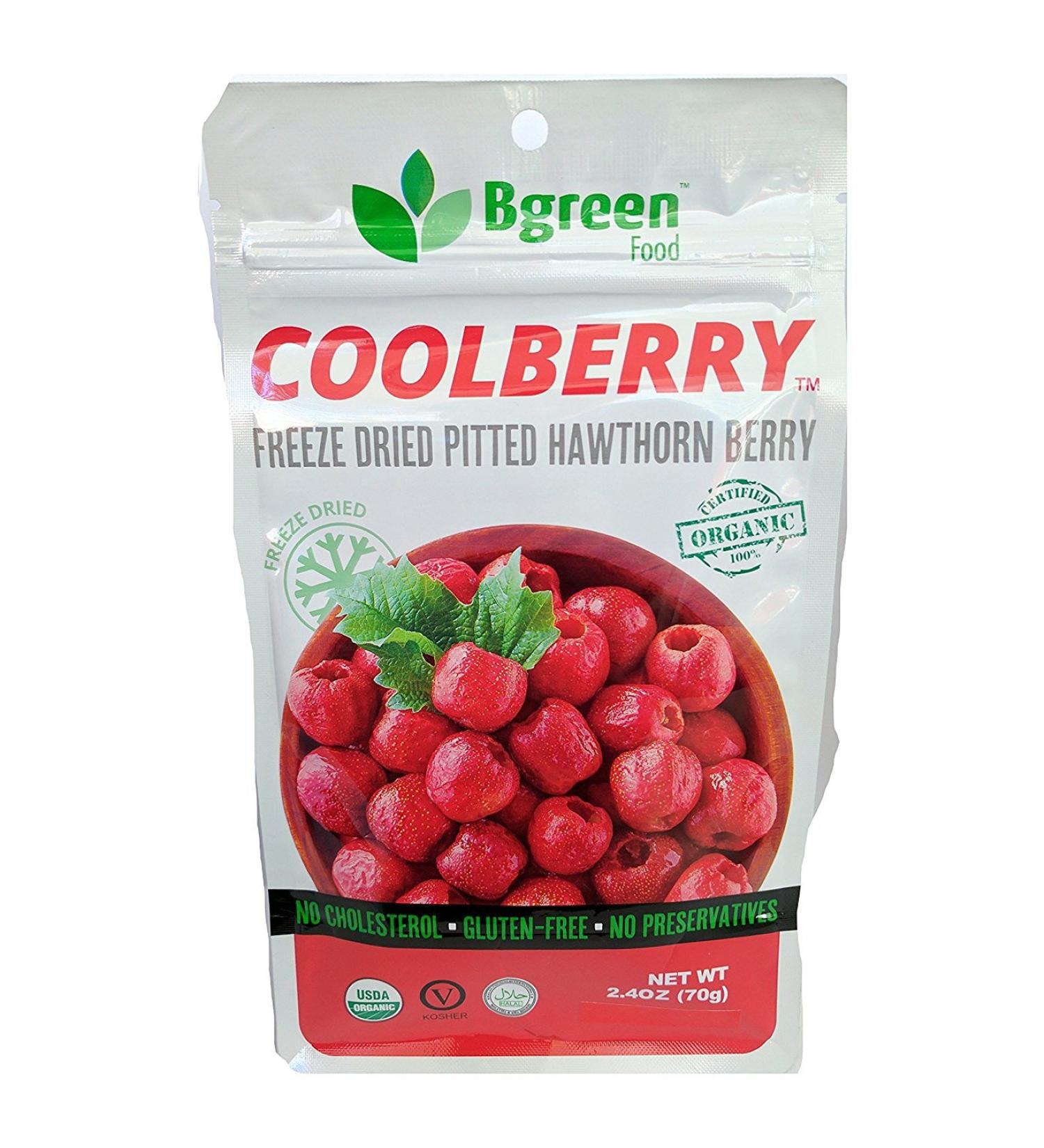 Bgreen- Organic Freeze Dried Hawthorn Berry USDA Organic Tea Infusion Smoothie Superfood