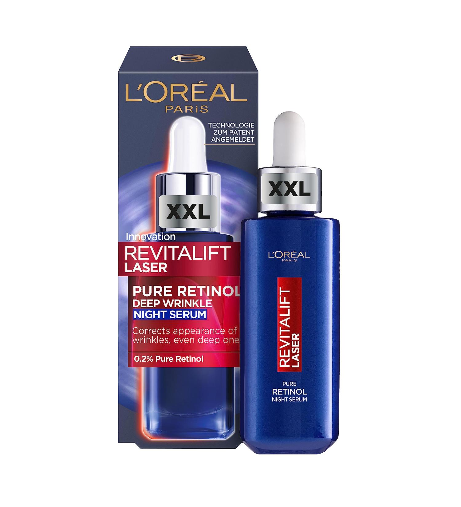 L'Or al Paris Retinol Serum - Anti-Wrinkle Night Serum with Vitamin A Hyaluronic Acid & Nourishing Oil - Revitalift Laser Facial Care - 50 ml (1 Pack) - International Shipping Available - Buy Online on GoSupps.com