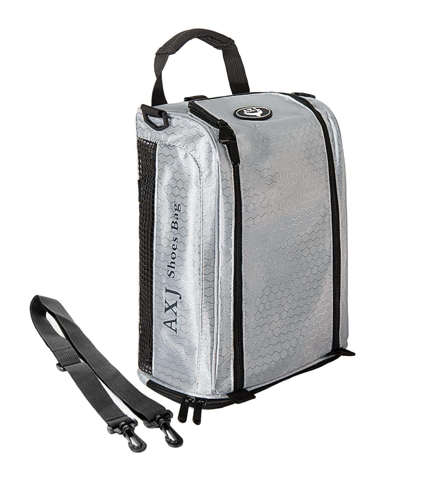 Travel Shoe Bag: Upgraded AXJ Shoe Bag with Anti-loss Keychain, Two-way Carabiner, and Hidden Pouch - Stylish Sneaker Bag for Men & Women (Grey) - Buy Online on GoSupps.com