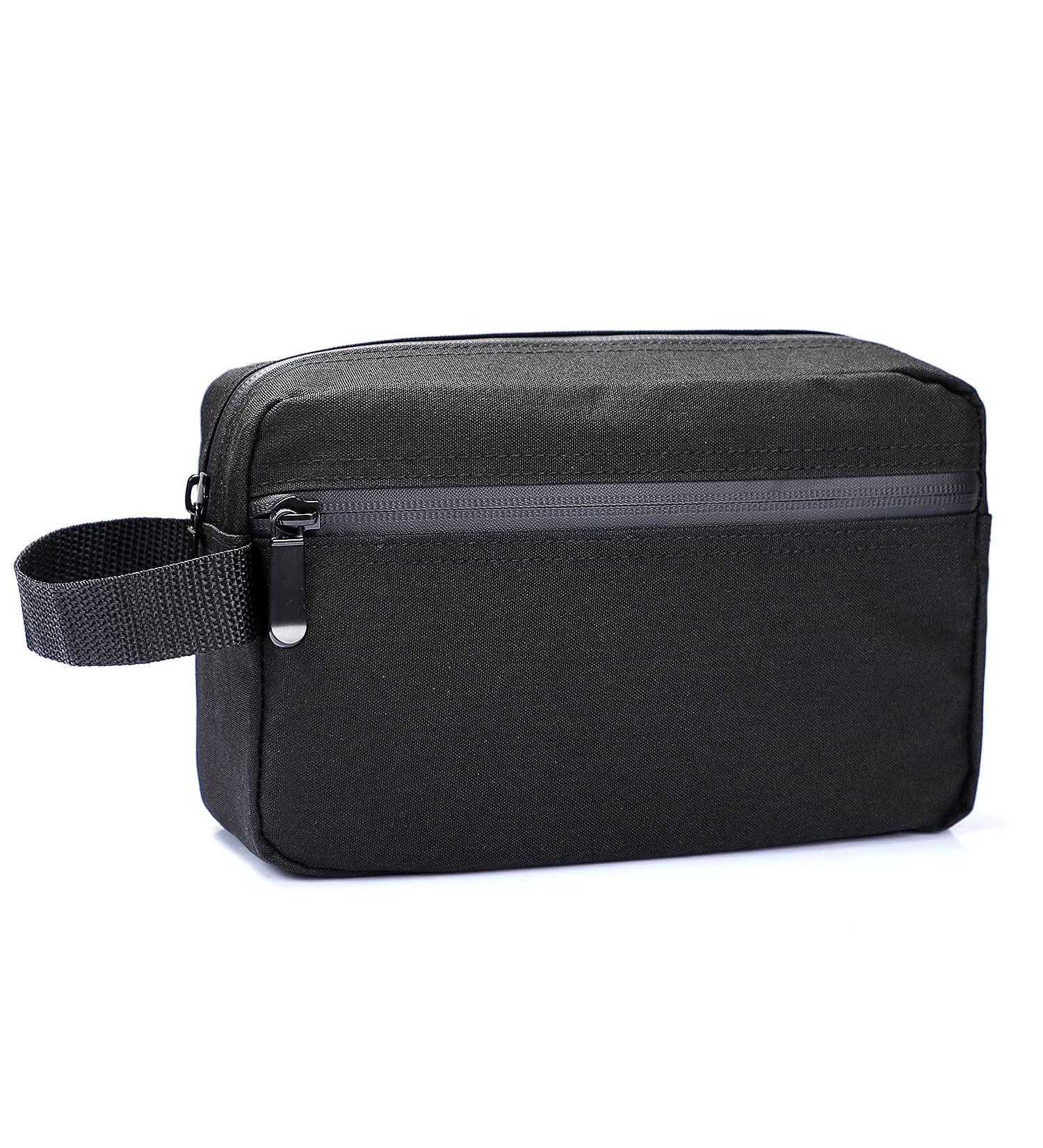 Men's Portable Waterproof Toiletry Bag - Etercycle Travel Wash Bag for Gym, Shower, and Bathroom - Dopp Kit Makeup Organizer with Handle (Black) - Buy Online on GoSupps.com