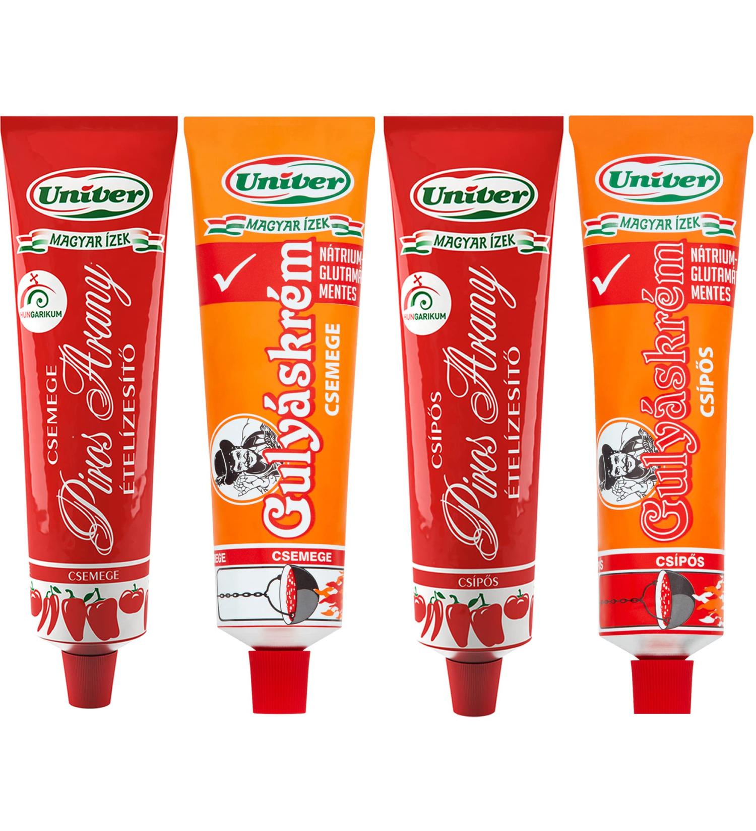 Univer Piros Arany (Sweet + Hot) and Goulash Paste (Sweet + Hot) (4x160g)
