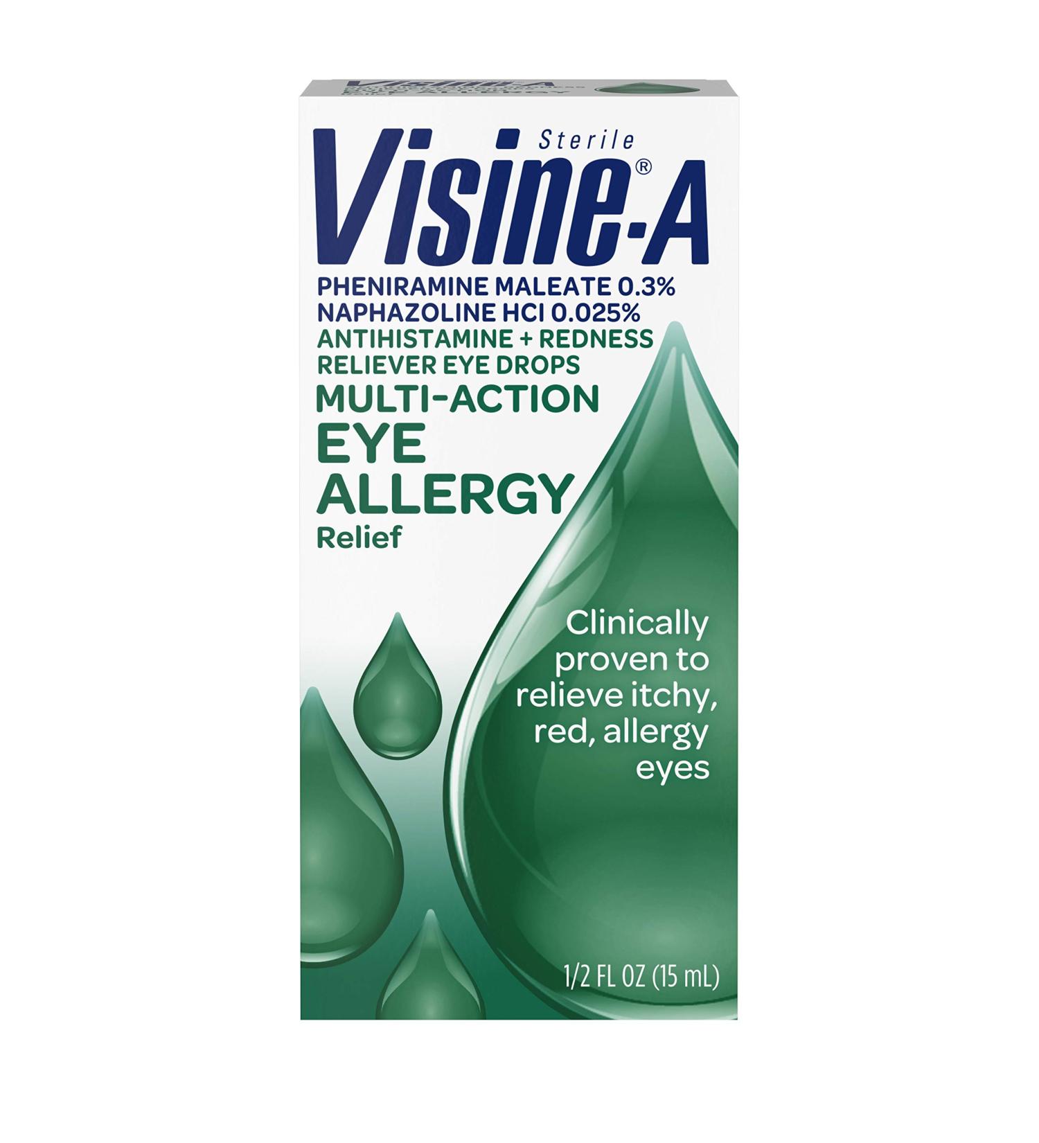 Visine-A Antihistamine Red Eyes Multi-Action Allergy Relief Eye Drops 0.5 fl. oz (Pack of 2) - Buy Online on GoSupps.com