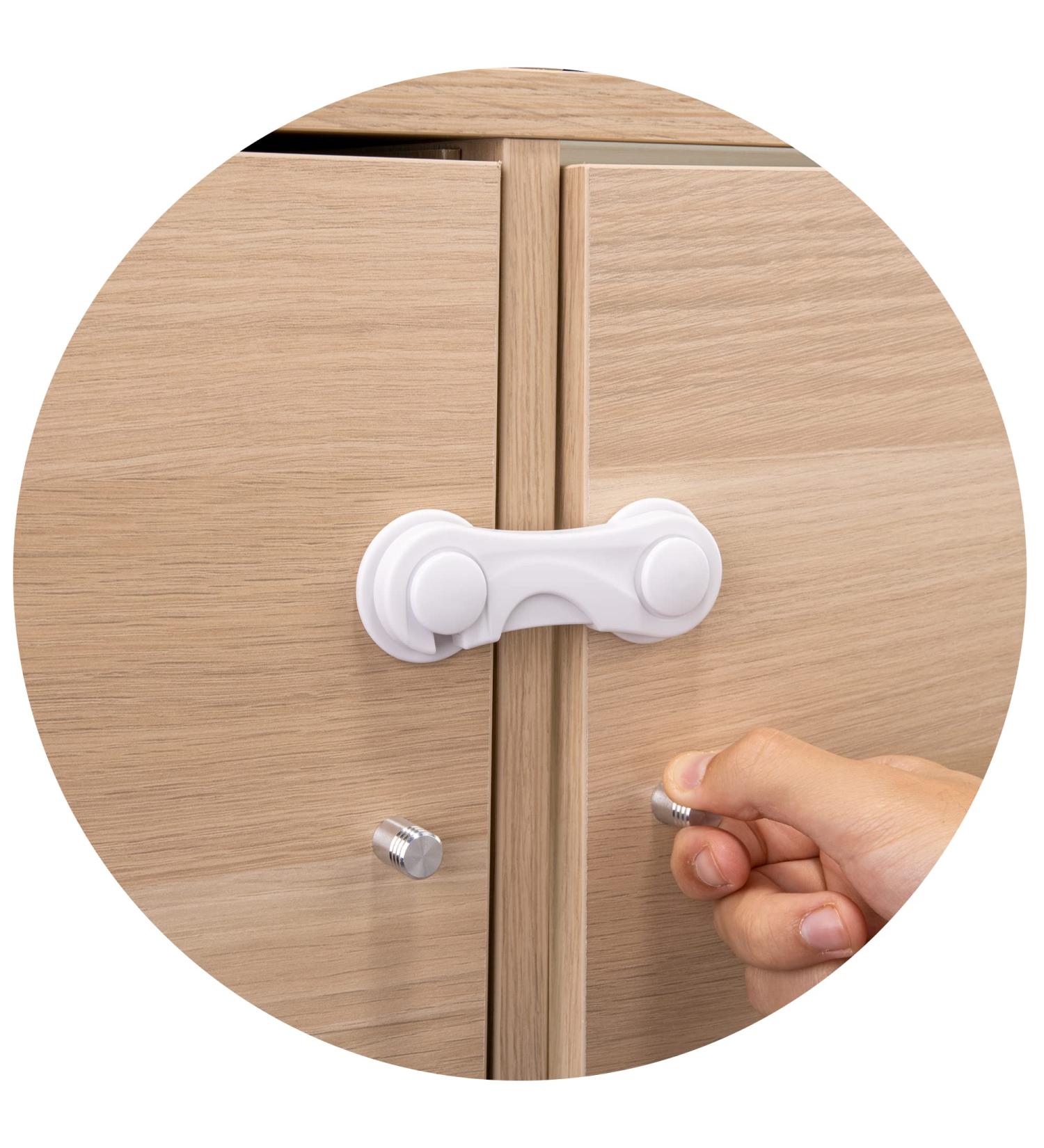 6-Pack Child Proof Cabinet Locks - No Drilling, 3M Adhesive - Baby Proof Safety Locks for Doors, Drawers, Cupboards - Wardrobe, Pantry - Easy Installation - Buy Online on GoSupps.com