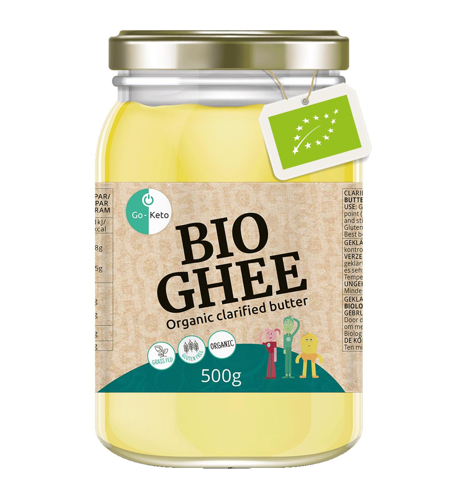 Go-Keto ORGANIC Ghee 500g | 100% Clarified Butter Certified Organic Ayurveda | Perfect for Keto Diet | Ideal for Cooking & - Buy Online on GoSupps.com