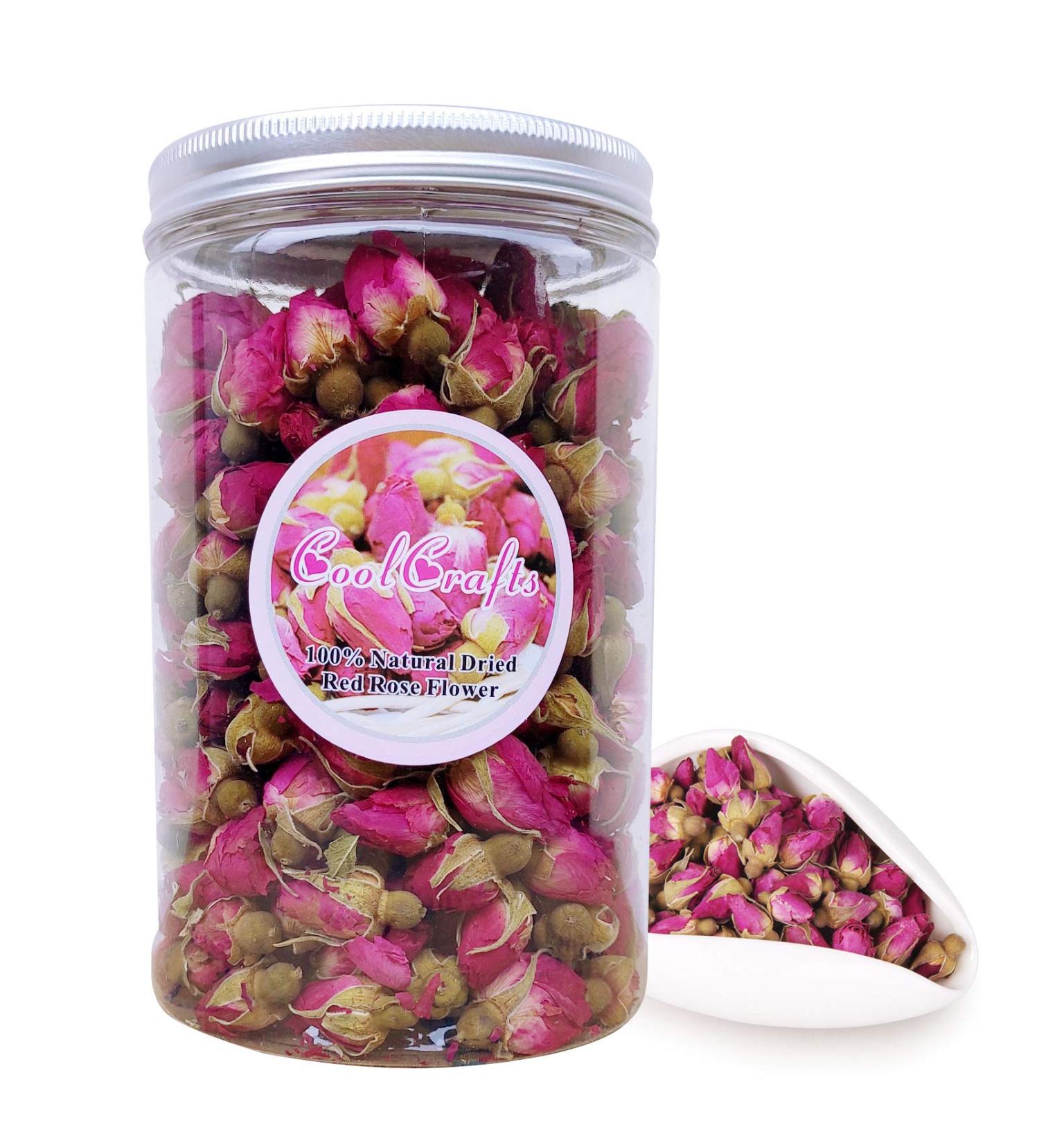 Dried Red Rose Buds 3.5oz - Edible Tea, Baking, Soap Making, Crafting, Resin, Potpourri - Fragrant Rose Flowers - Buy Online on GoSupps.com